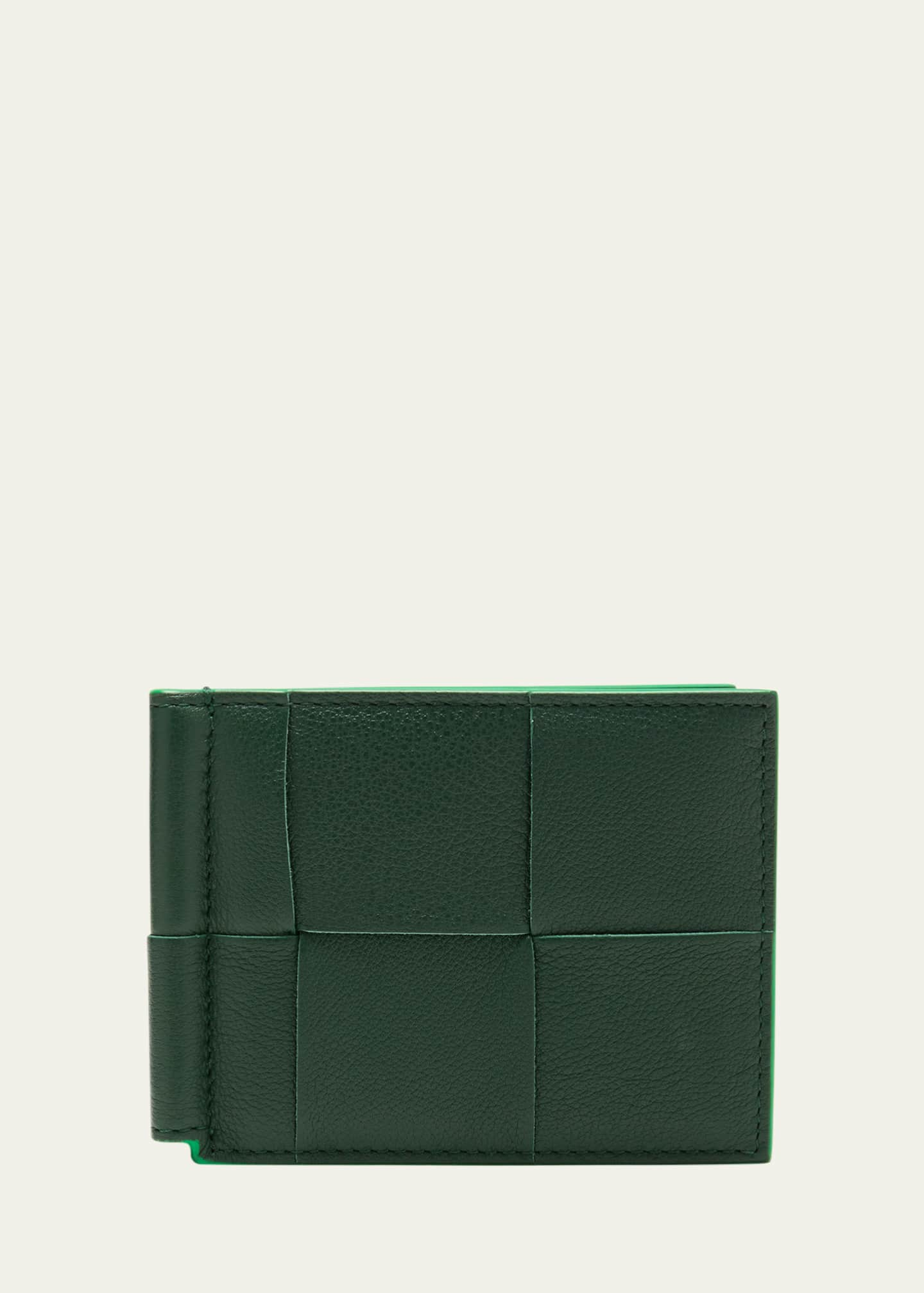 Bottega Veneta Intrecciato Credit Card Case - Green - Man - Calfskin