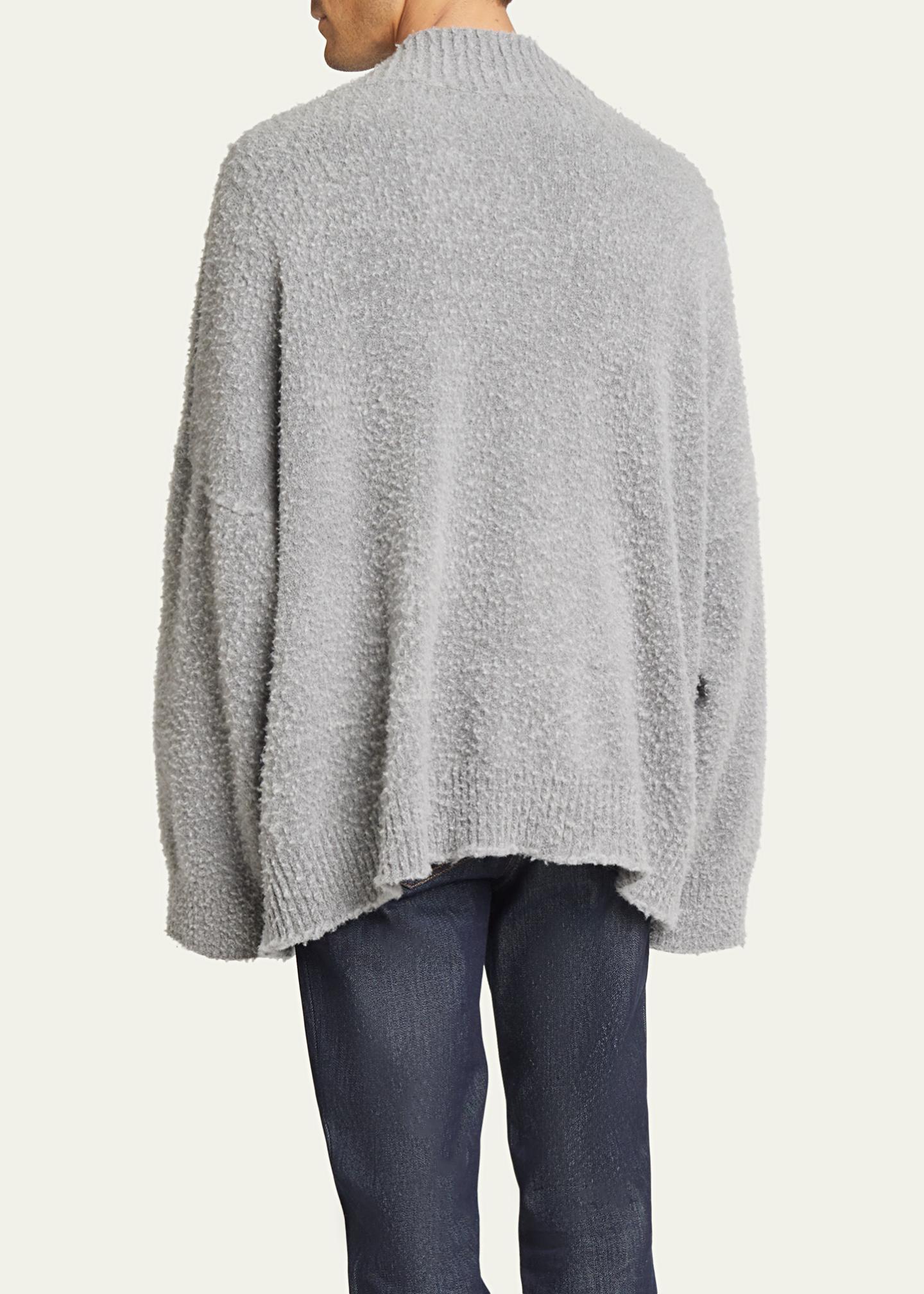 Loewe Men's Poly-Wool Textured Oversized Sweater - Bergdorf Goodman