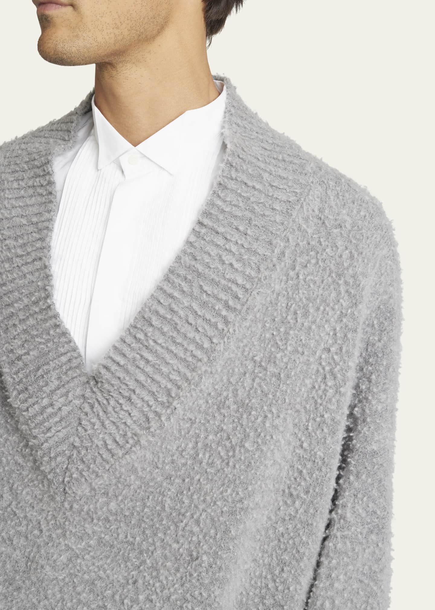 Loewe Men's Poly-Wool Textured Oversized Sweater