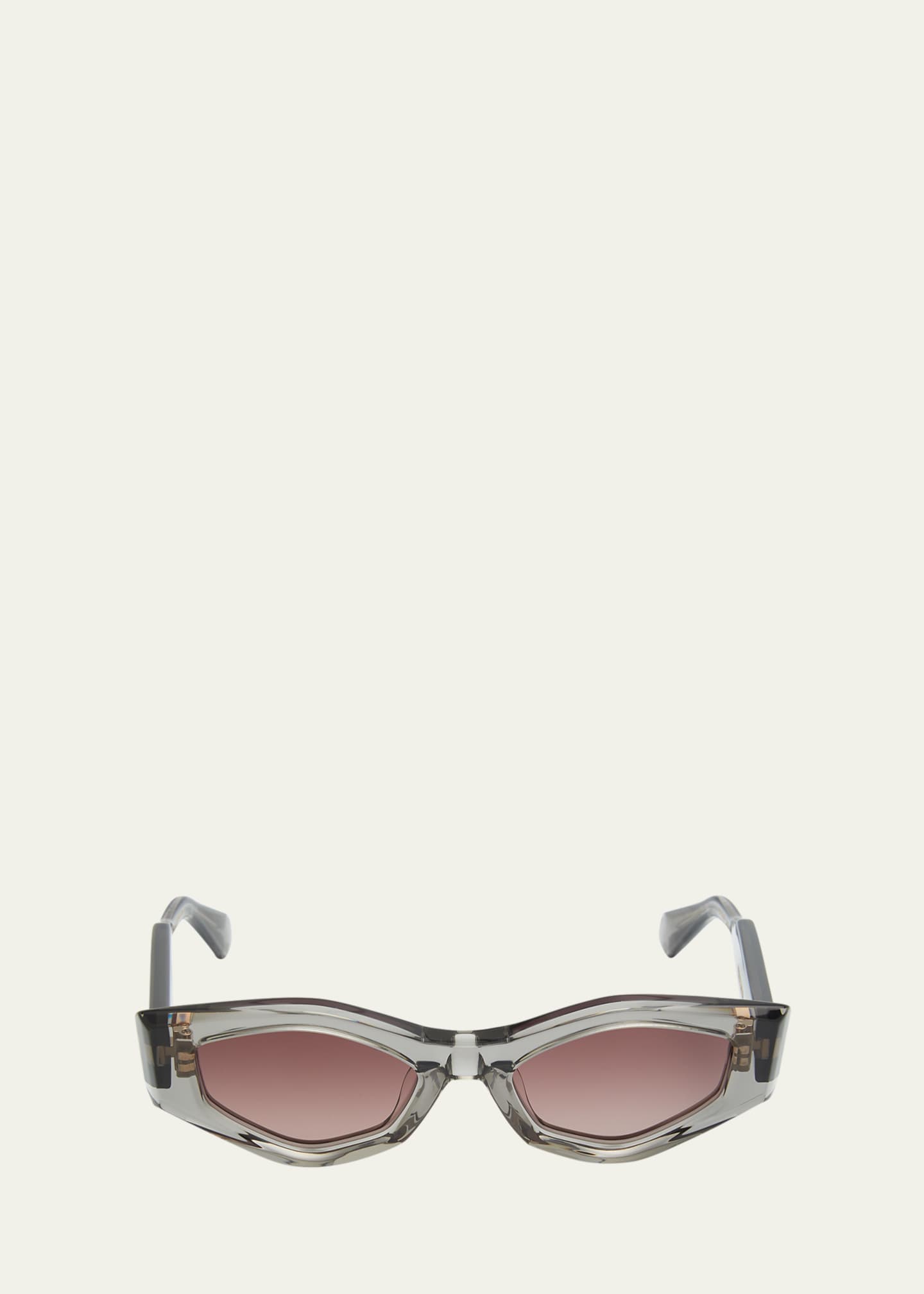 Valentino Garavani Tre Geometric Acetate & Titanium Oval Sunglasses Image 3 of 5