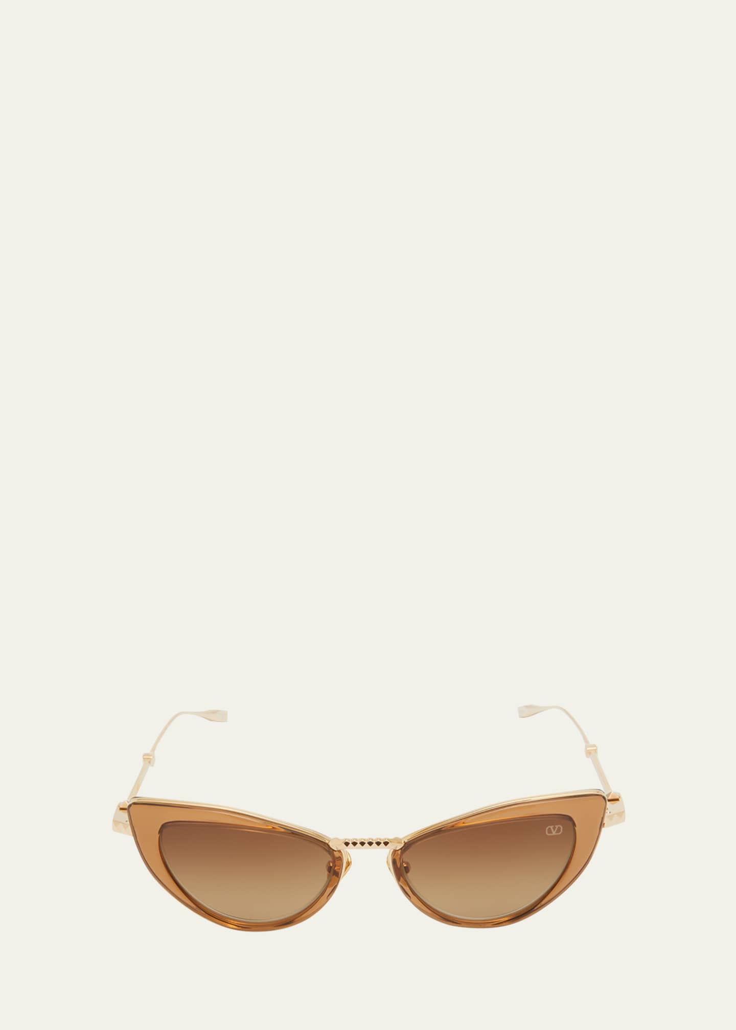 Valentino Garavani VIII Titanium & Acetate Cat-Eye Sunglasses Image 1 of 3