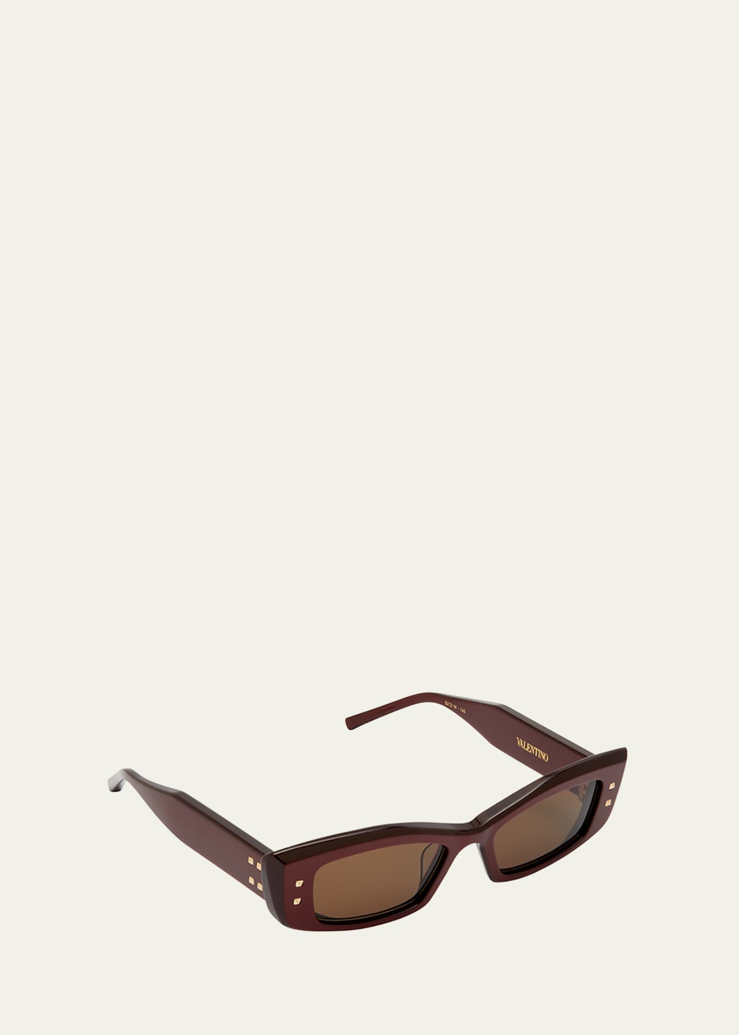 Valentino Garavani Quattro Acetate & Titanium Cat-Eye Sunglasses Image 2 of 3