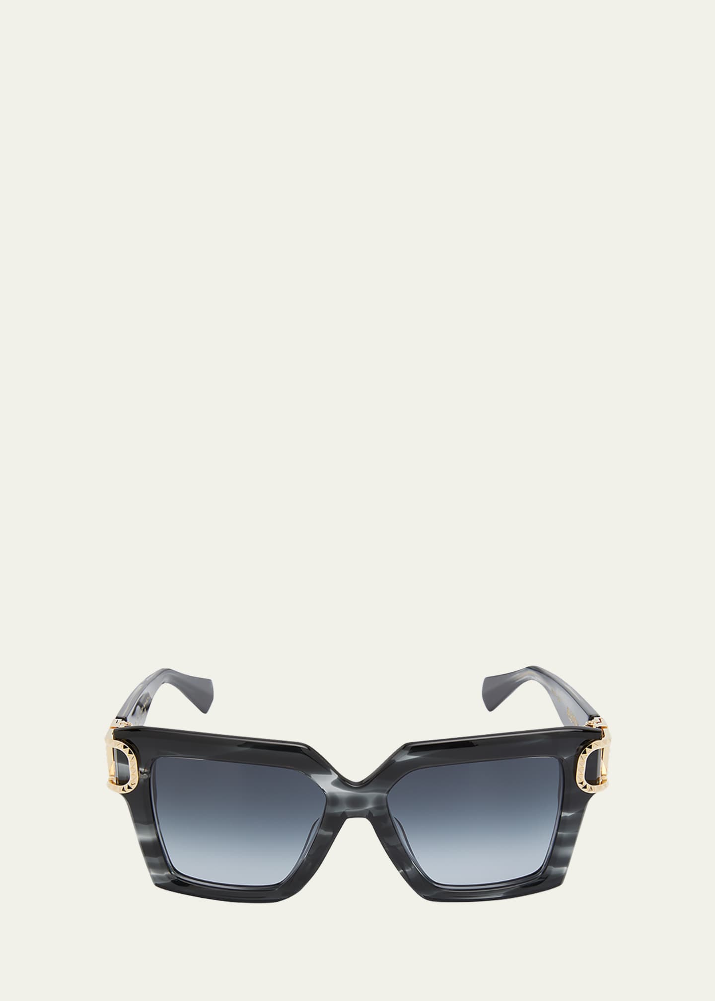 Valentino Garavani Uno Square Acetate Titanium Sunglasses