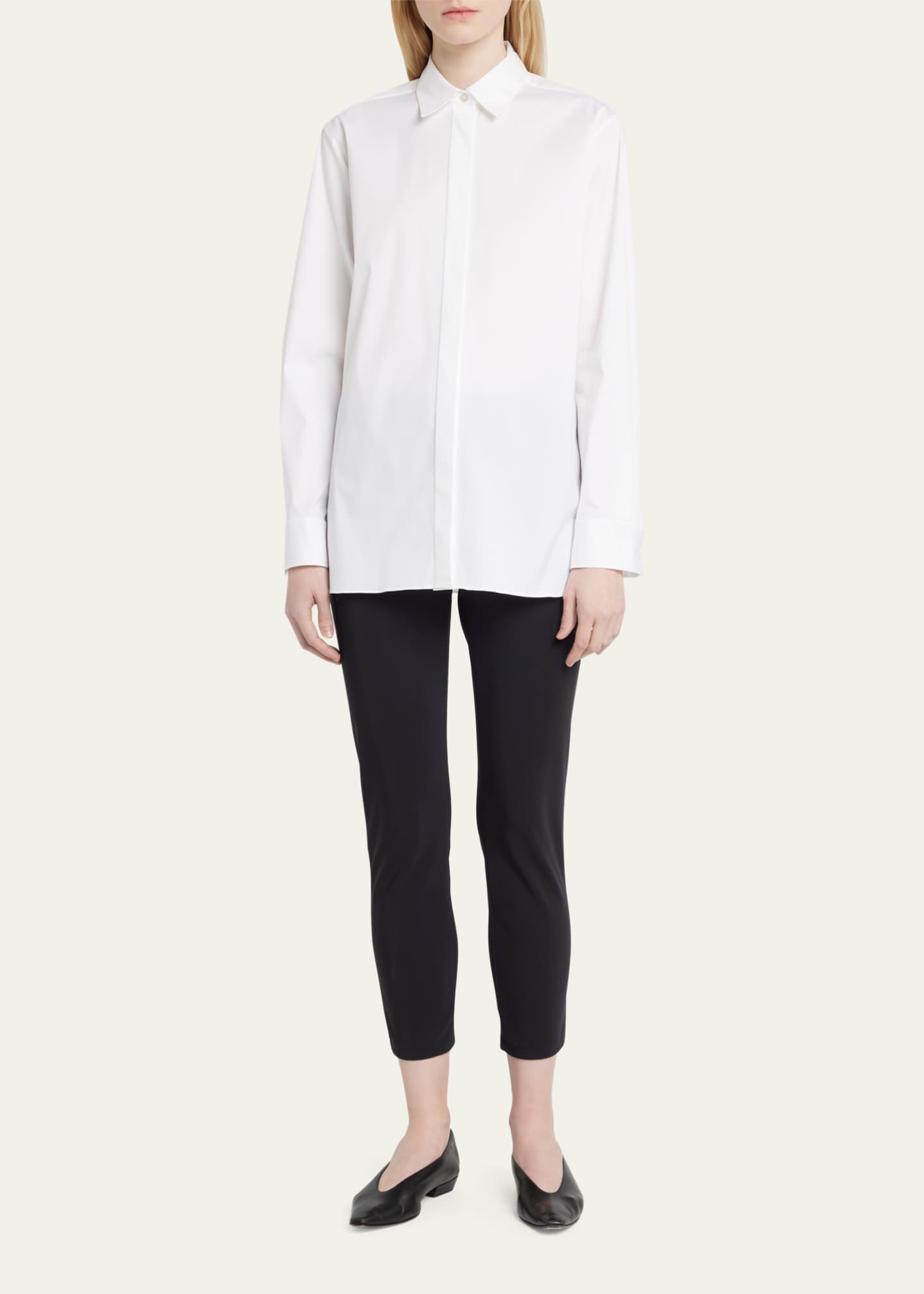 Theory Classic Button-Front Boyfriend Shirt Image 2 of 5
