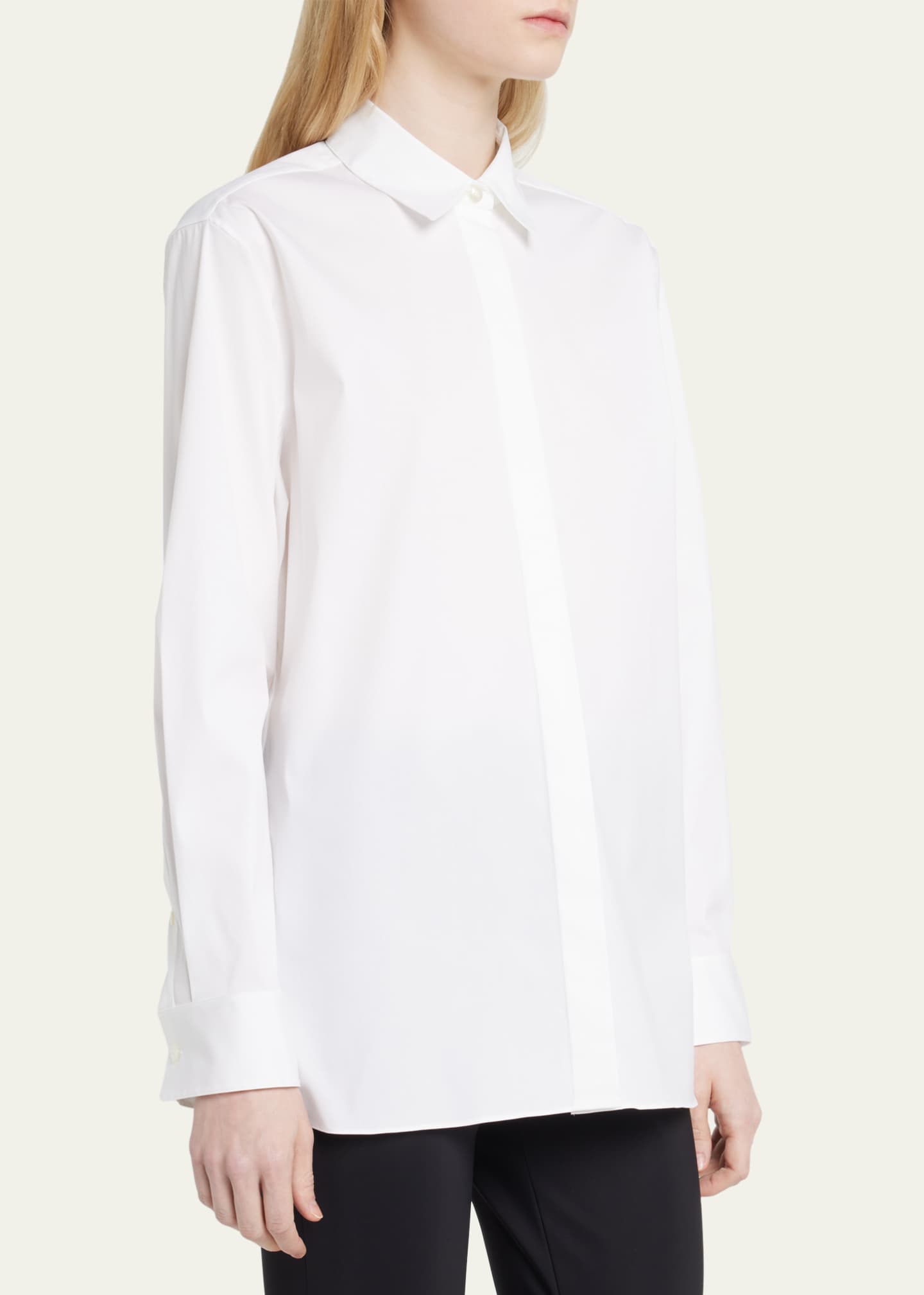 Theory Classic Button-Front Boyfriend Shirt - Bergdorf Goodman