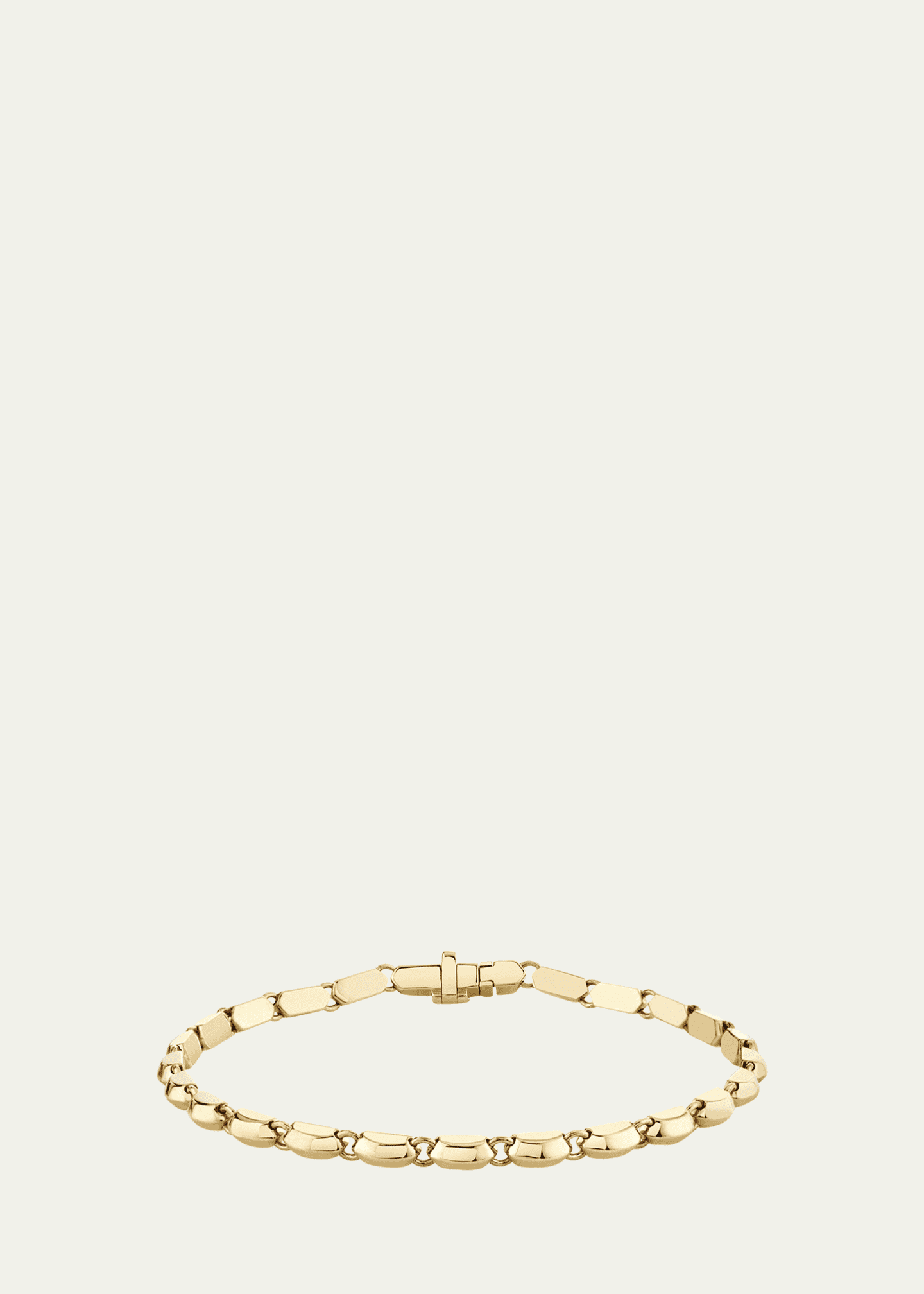 Lizzie Mandler Fine Jewelry Single Row Cleo Knife Edge Link Bracelet in 18K Gold