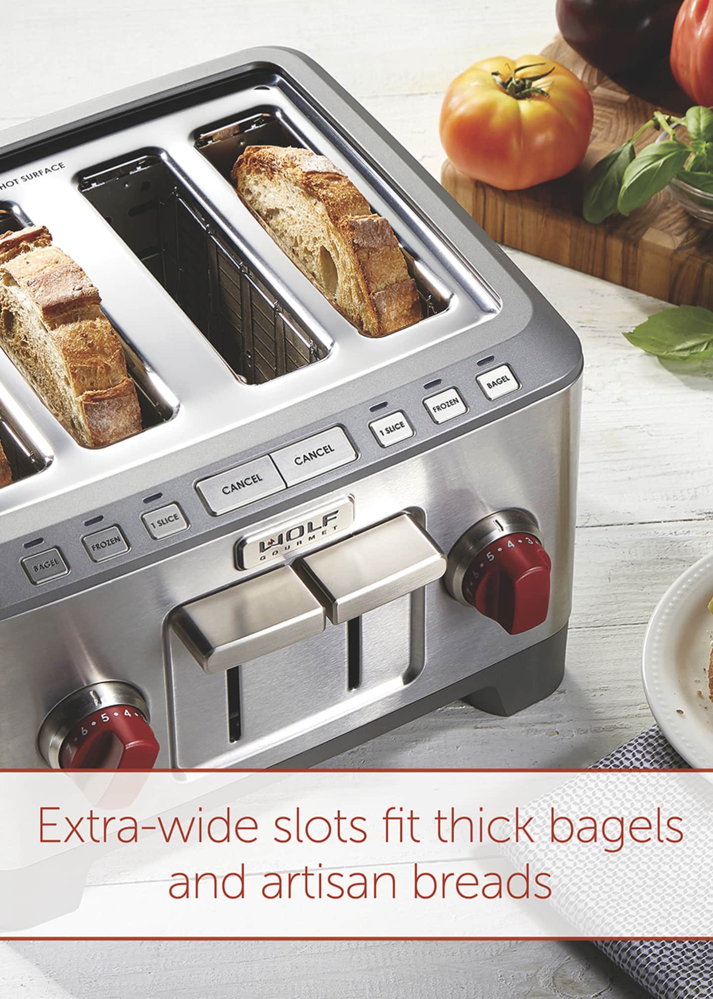 Wolf Gourmet Four Slice Toaster With Red Knob Bergdorf Goodman