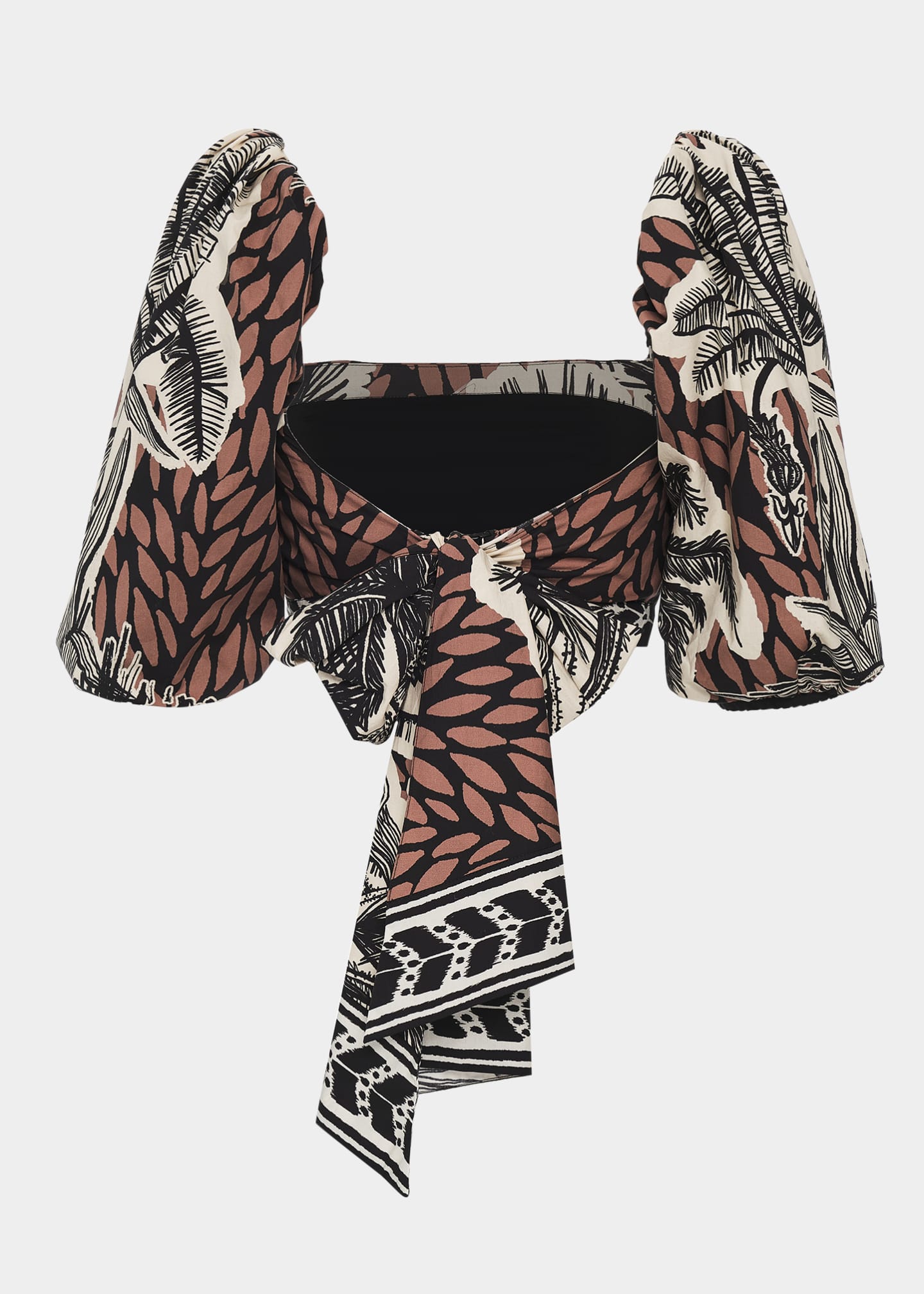 Johanna Ortiz Paraiso Puff-Sleeve Poplin Crop Top - Bergdorf Goodman 
