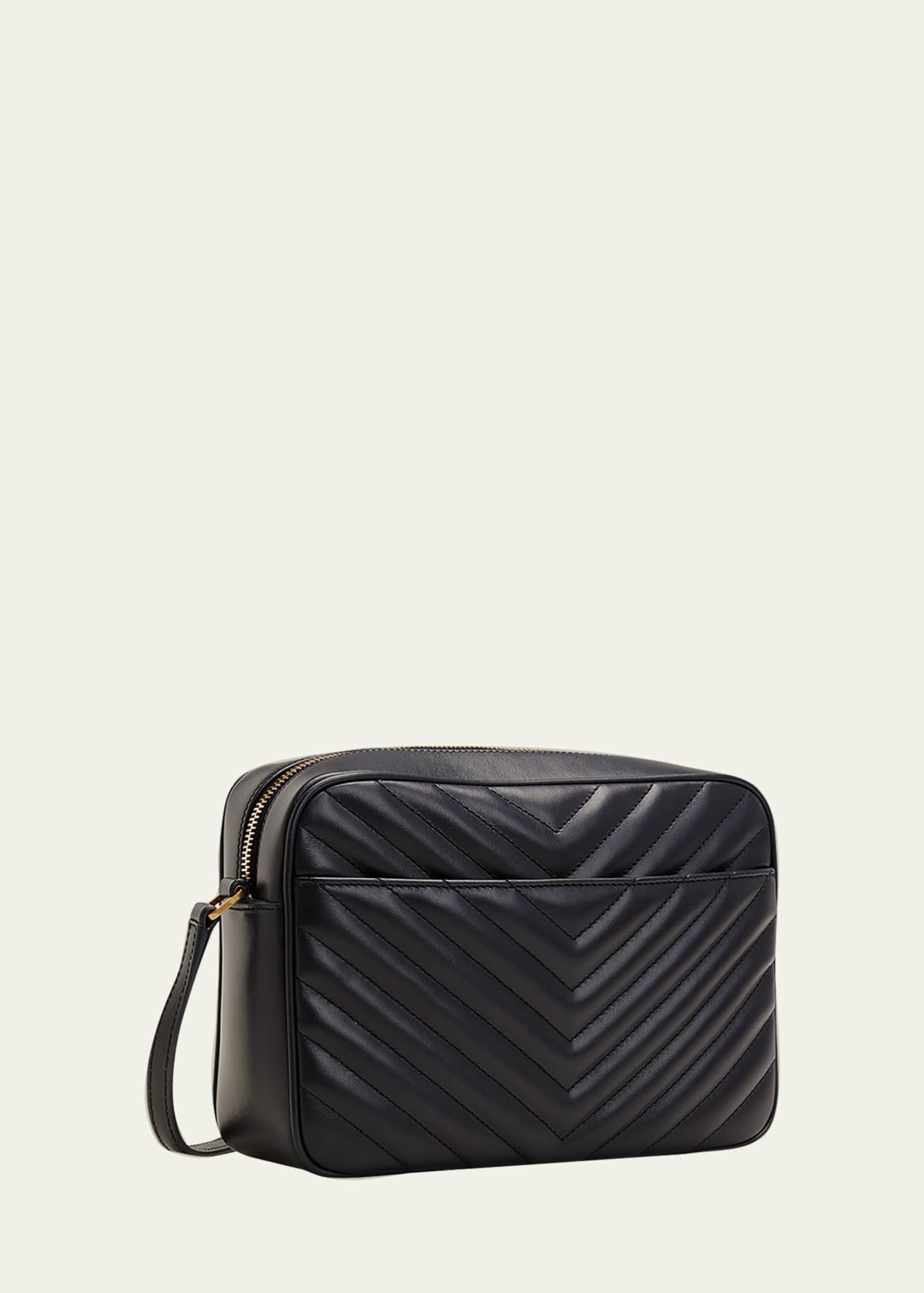 Saint Laurent Lou Medium YSL Camera Bag with Pocket and Tassel in Quilted Leather