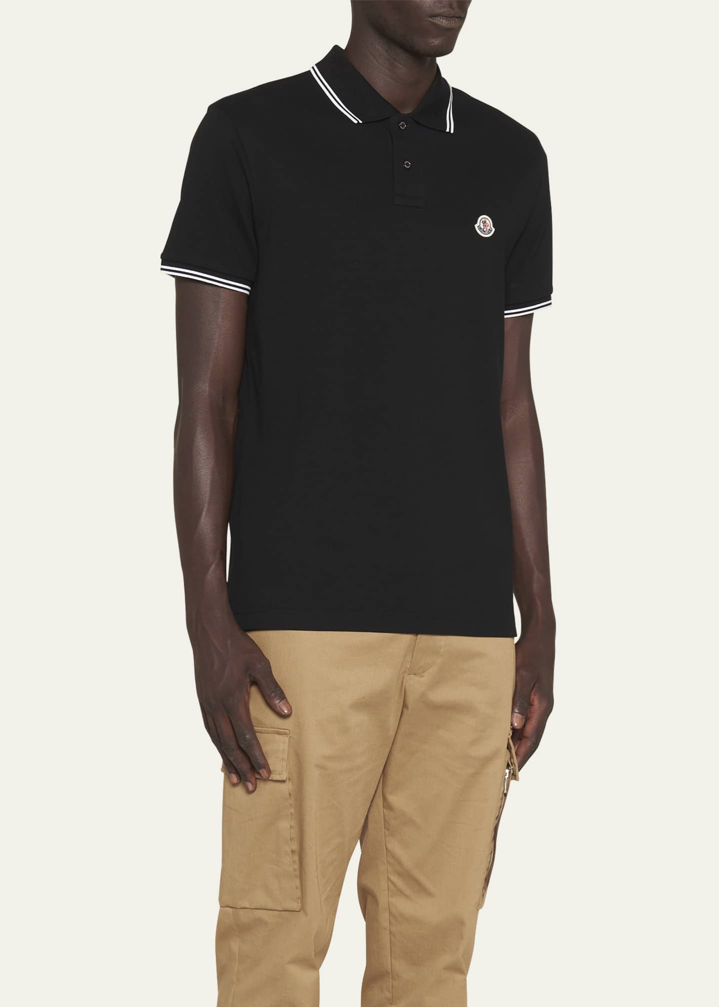 Moncler Men's Tipped Polo Shirt - Bergdorf Goodman