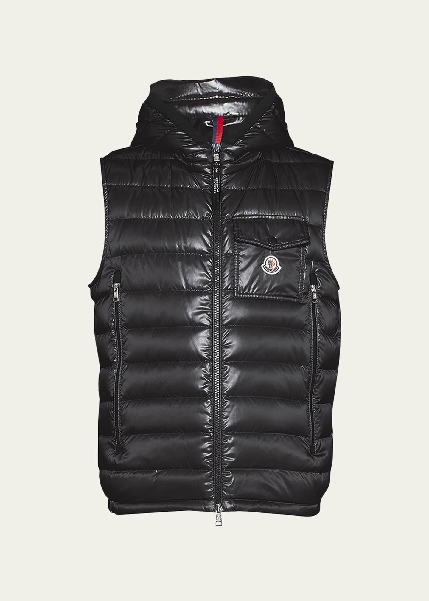 Mens moncler hot sale gilet with hood