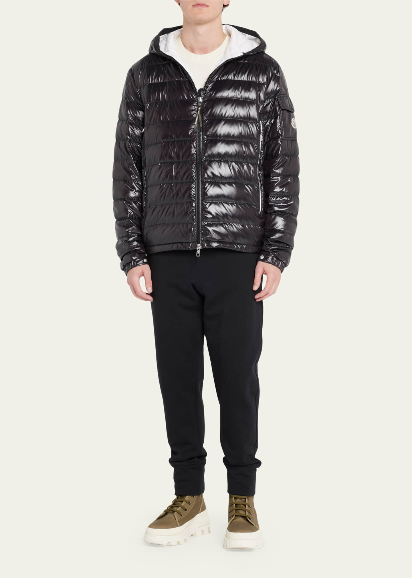 Moncler Men's Galion Shiny Channeled Jacket - Bergdorf Goodman