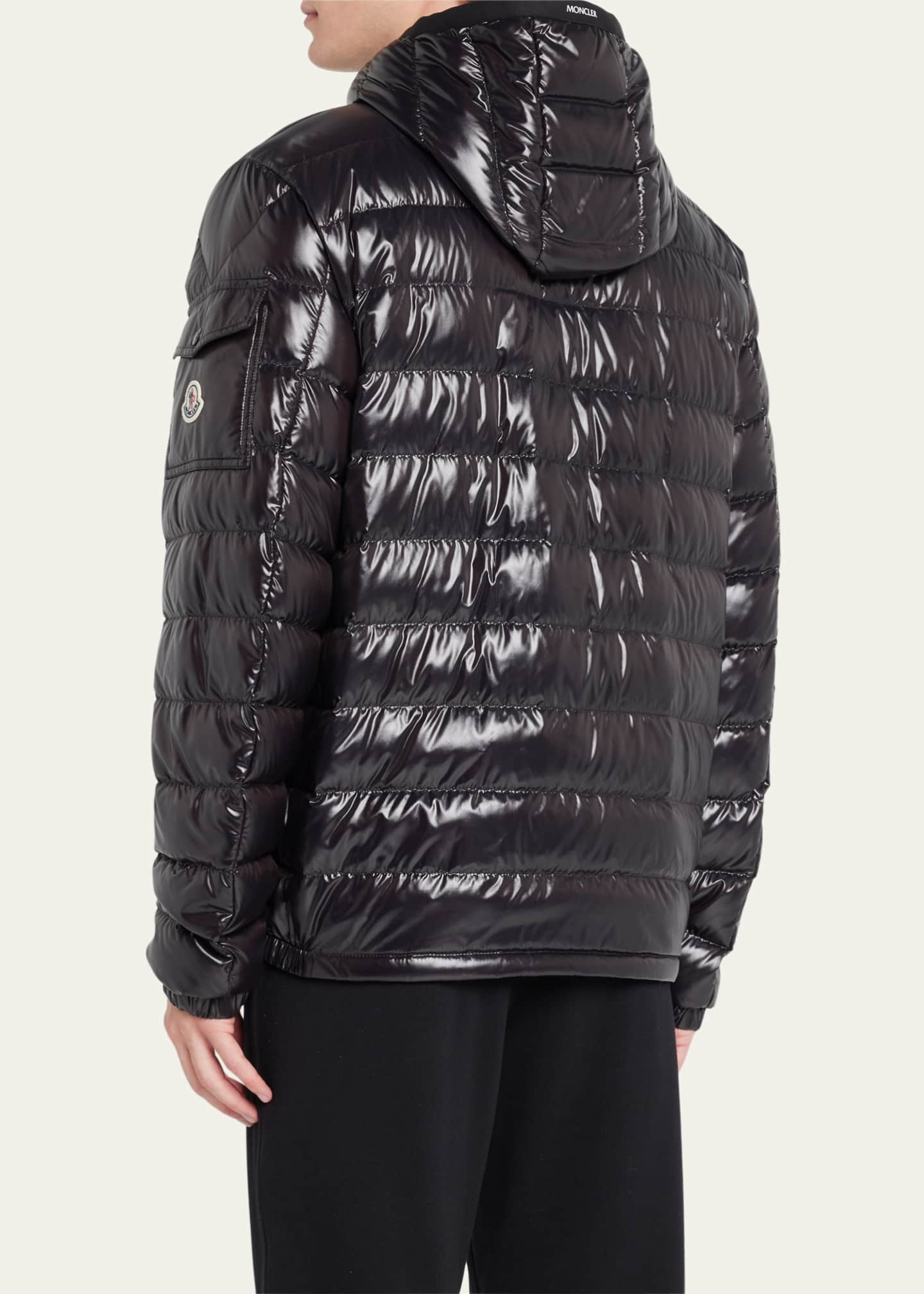 Moncler Men's Galion Shiny Channeled Jacket - Bergdorf Goodman