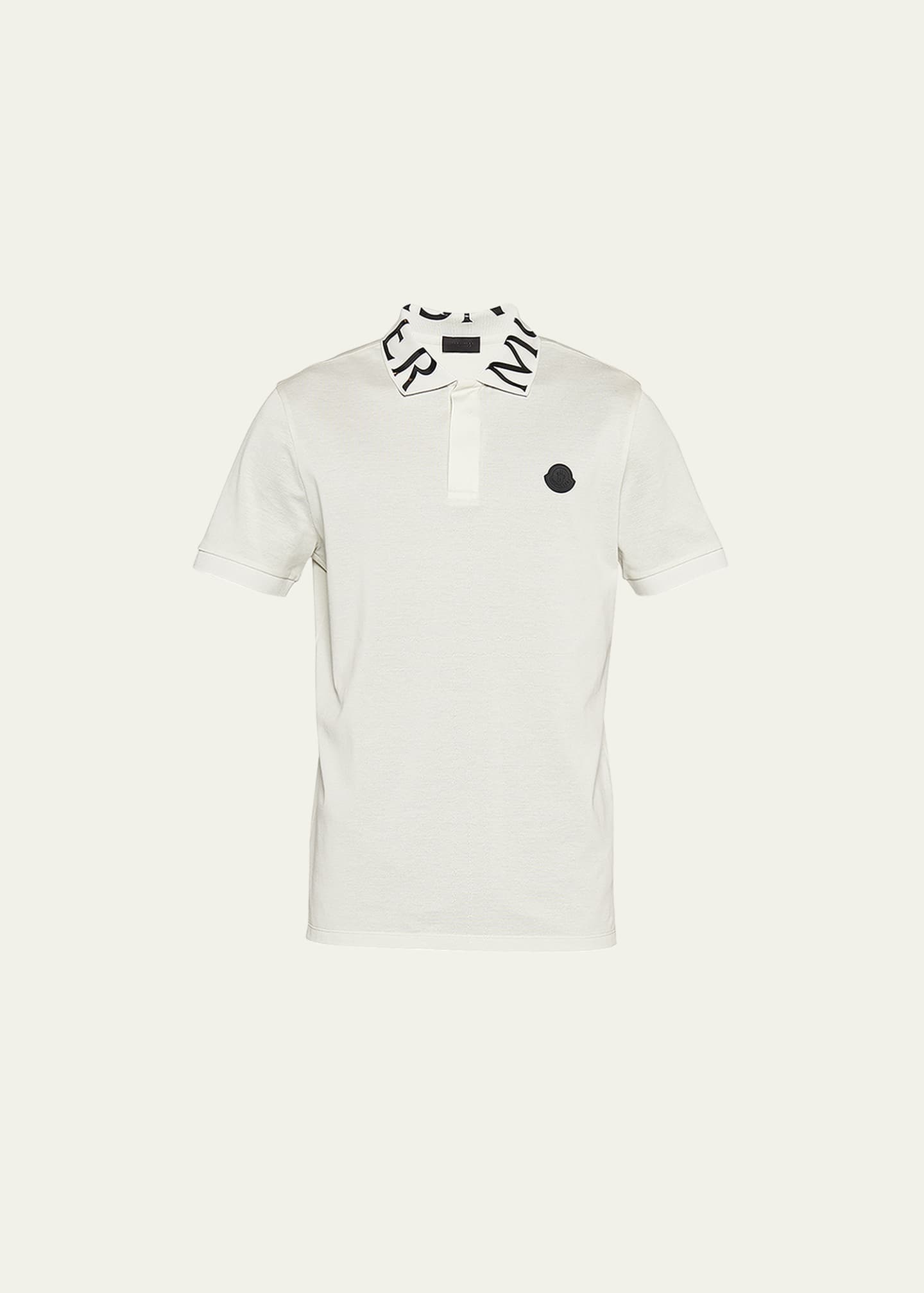 Moncler Men's Shiny Logo-Collar Polo Shirt - Bergdorf Goodman