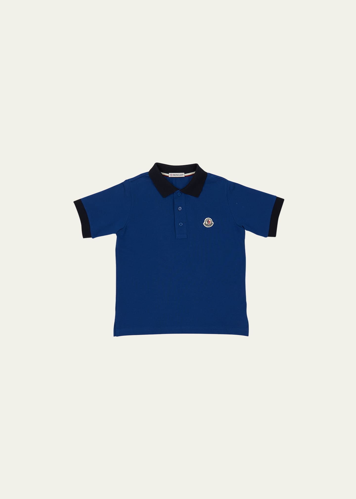 Moncler Boy's Logo Patch Polo Shirt, Size 4-6