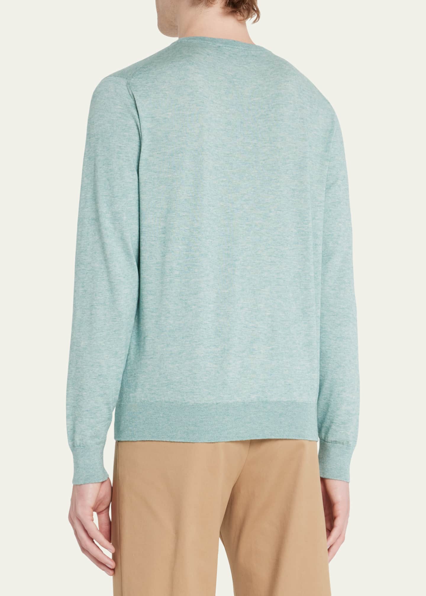 Cesare Attolini Men's CottonCashmere Crewneck Sweater Bergdorf Goodman