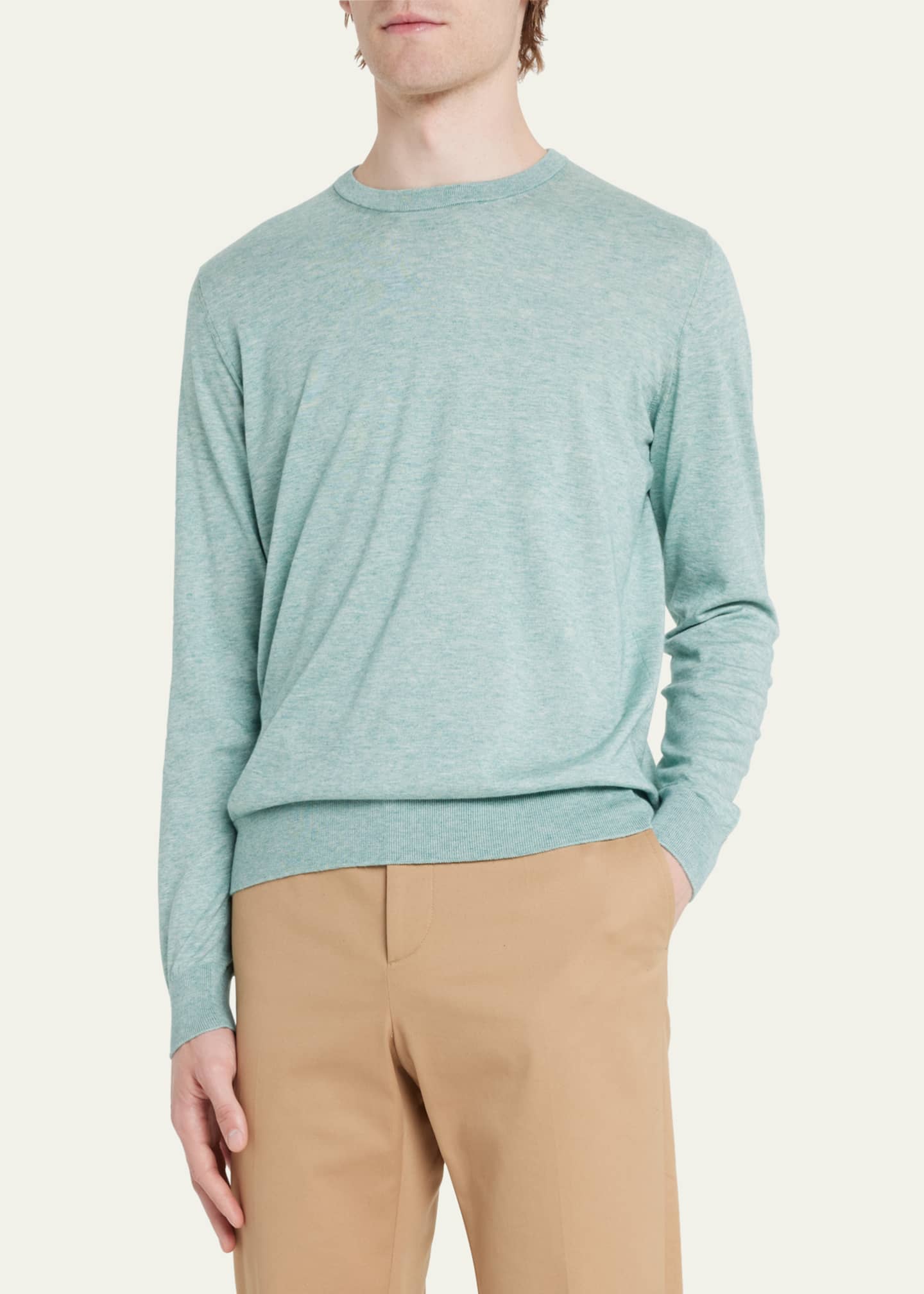 Cesare Attolini Men's CottonCashmere Crewneck Sweater Bergdorf Goodman