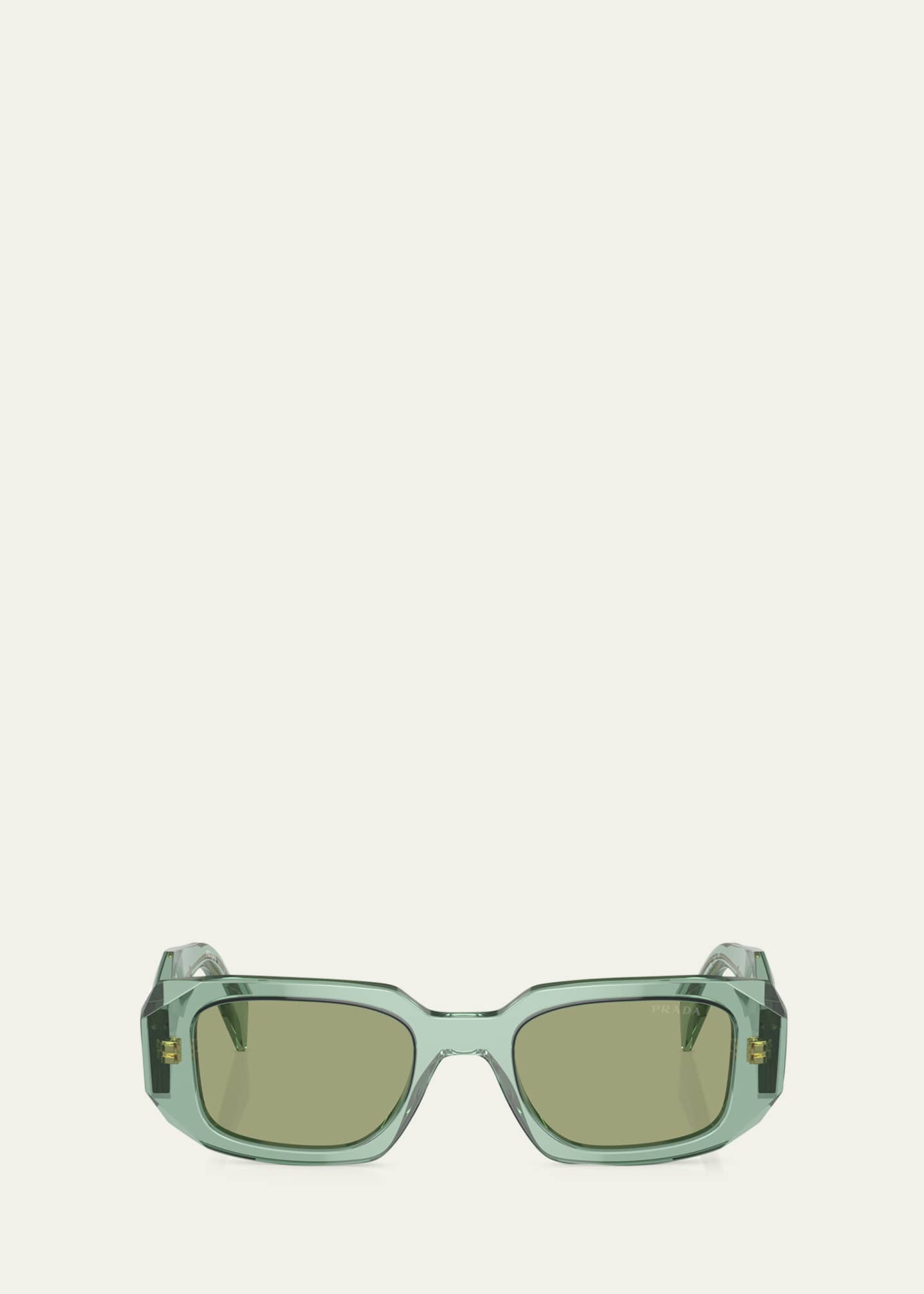 Prada Mirrored Rectangle Acetate Logo Sunglasses - Bergdorf Goodman