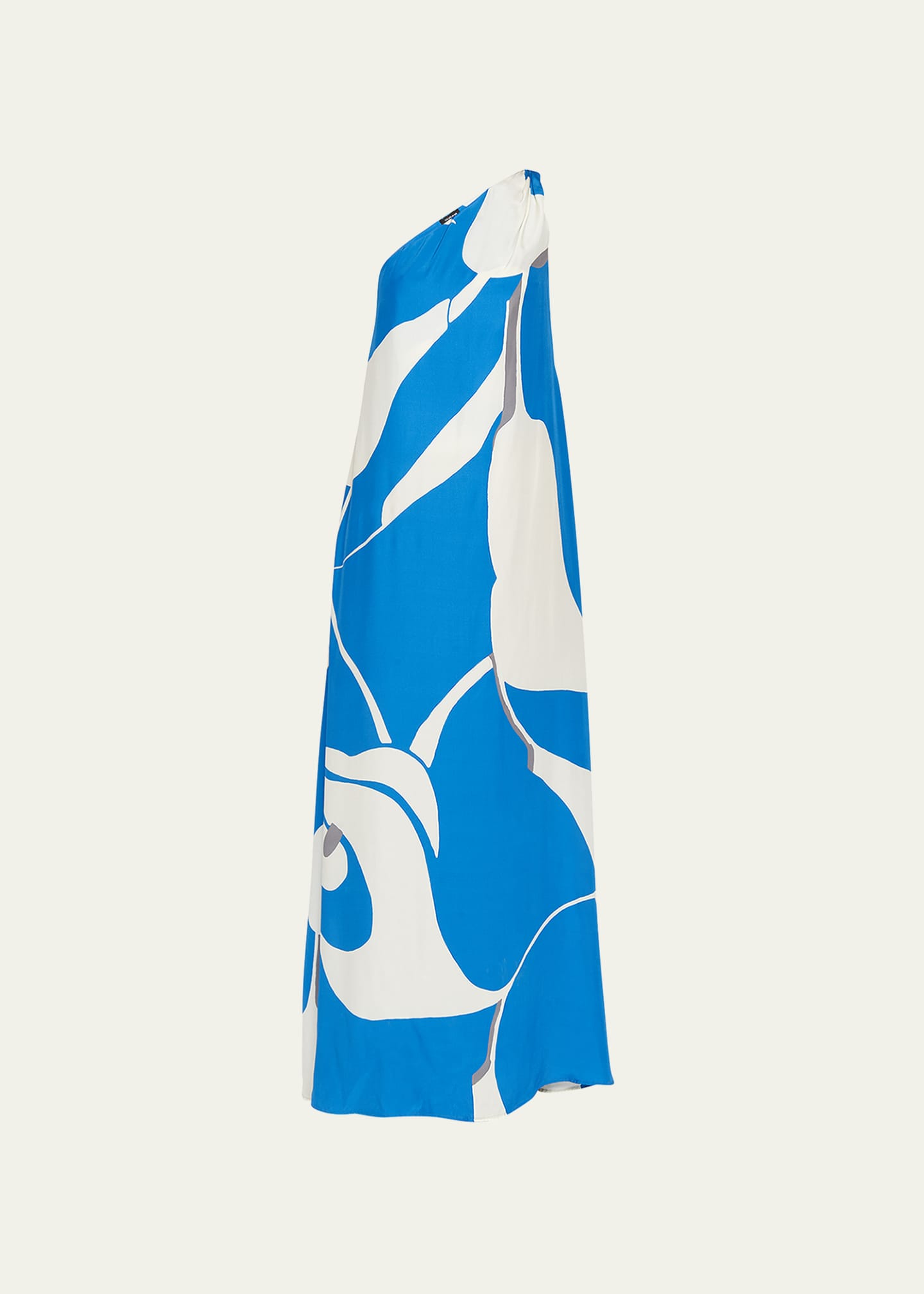 Kiton Abstract Print One Shoulder Silk Maxi Dress Bergdorf Goodman