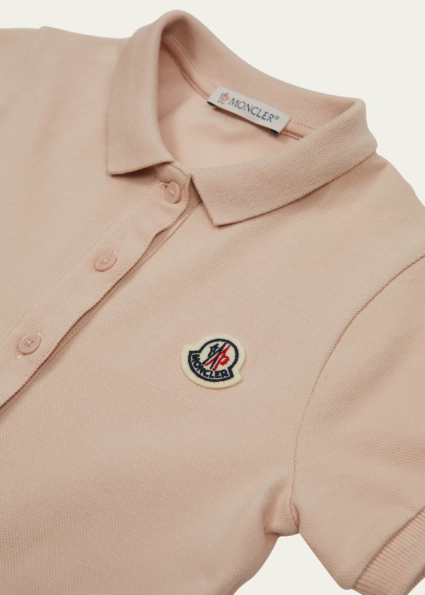 Moncler Girl's Logo Patch Polo Dress, Size 4-6 Image 3 of 3