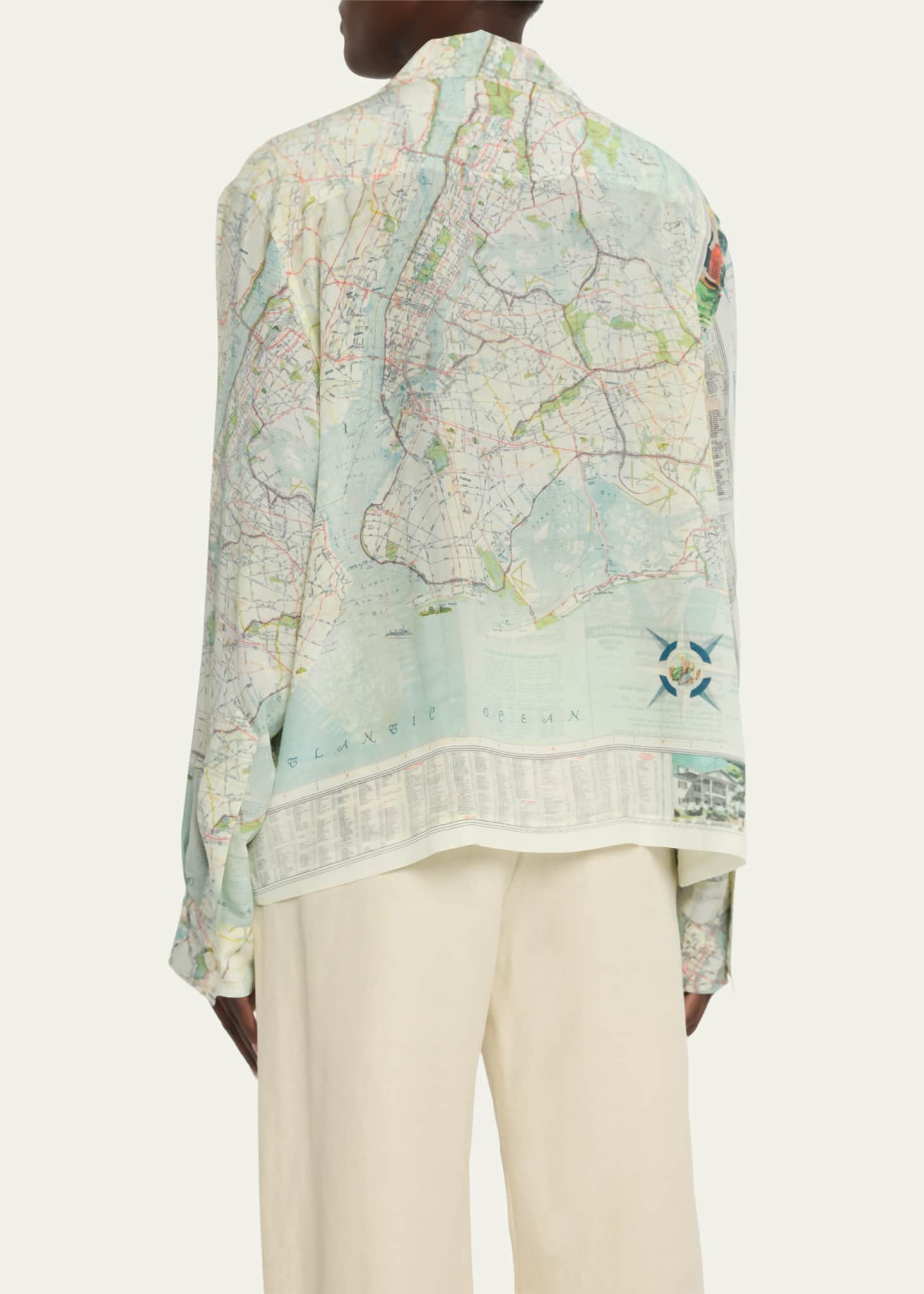 Bode New York City Map Printed Long-Sleeve Shirt - Bergdorf Goodman