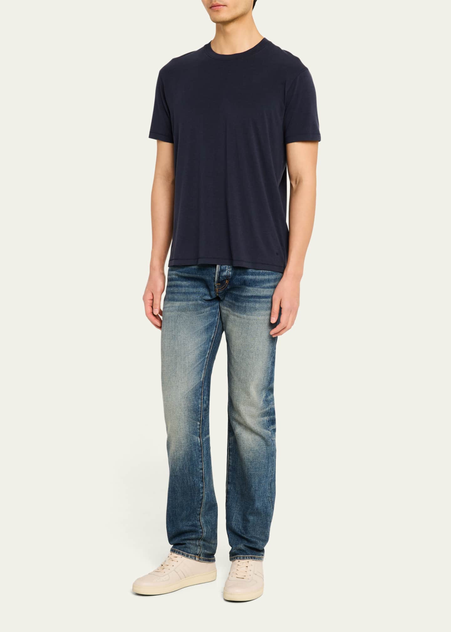 TOM FORD Men's Lyocell-Cotton Crewneck T-Shirt Image 2 of 5