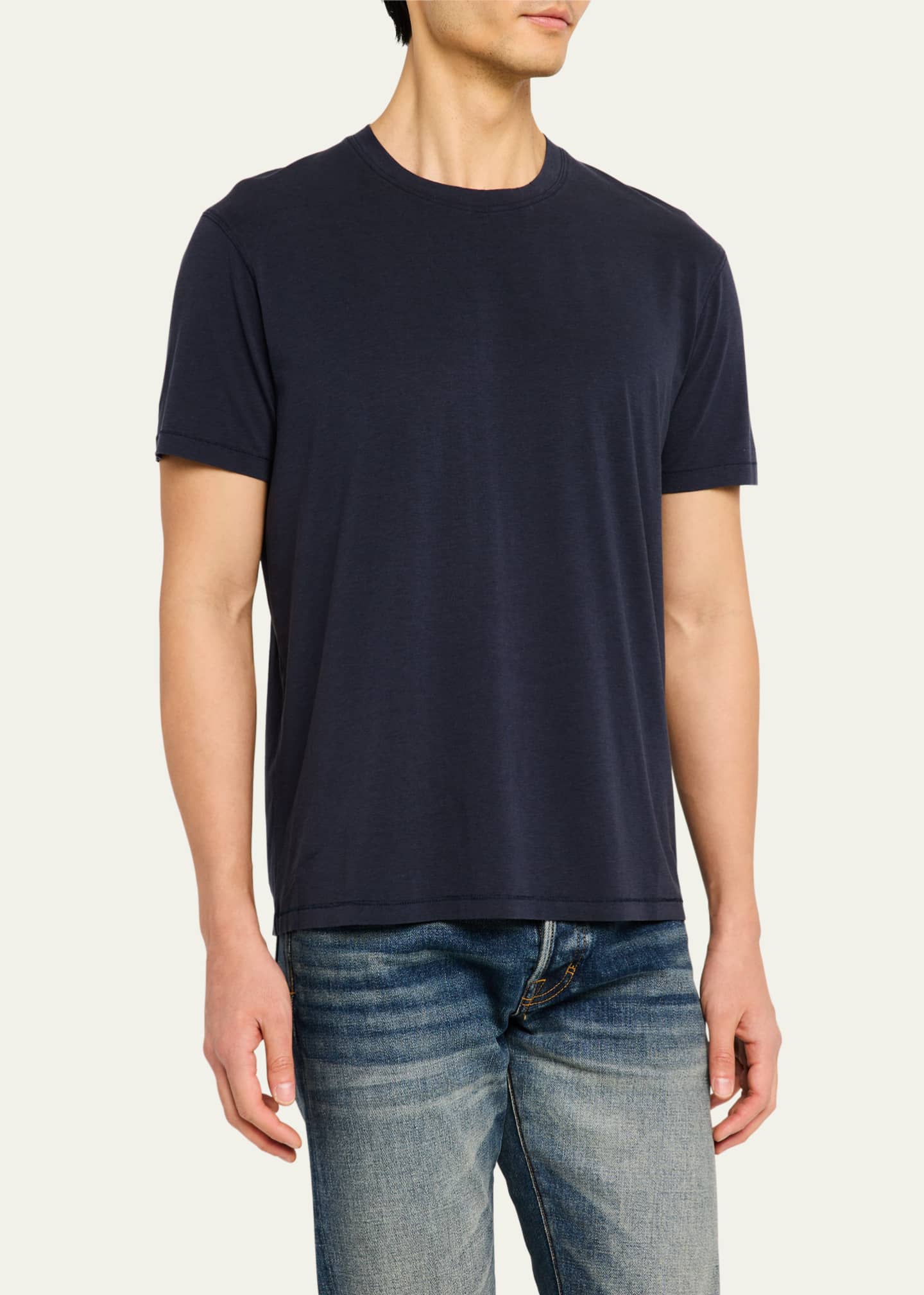 TOM FORD Men's Lyocell-Cotton Crewneck T-Shirt Image 4 of 5