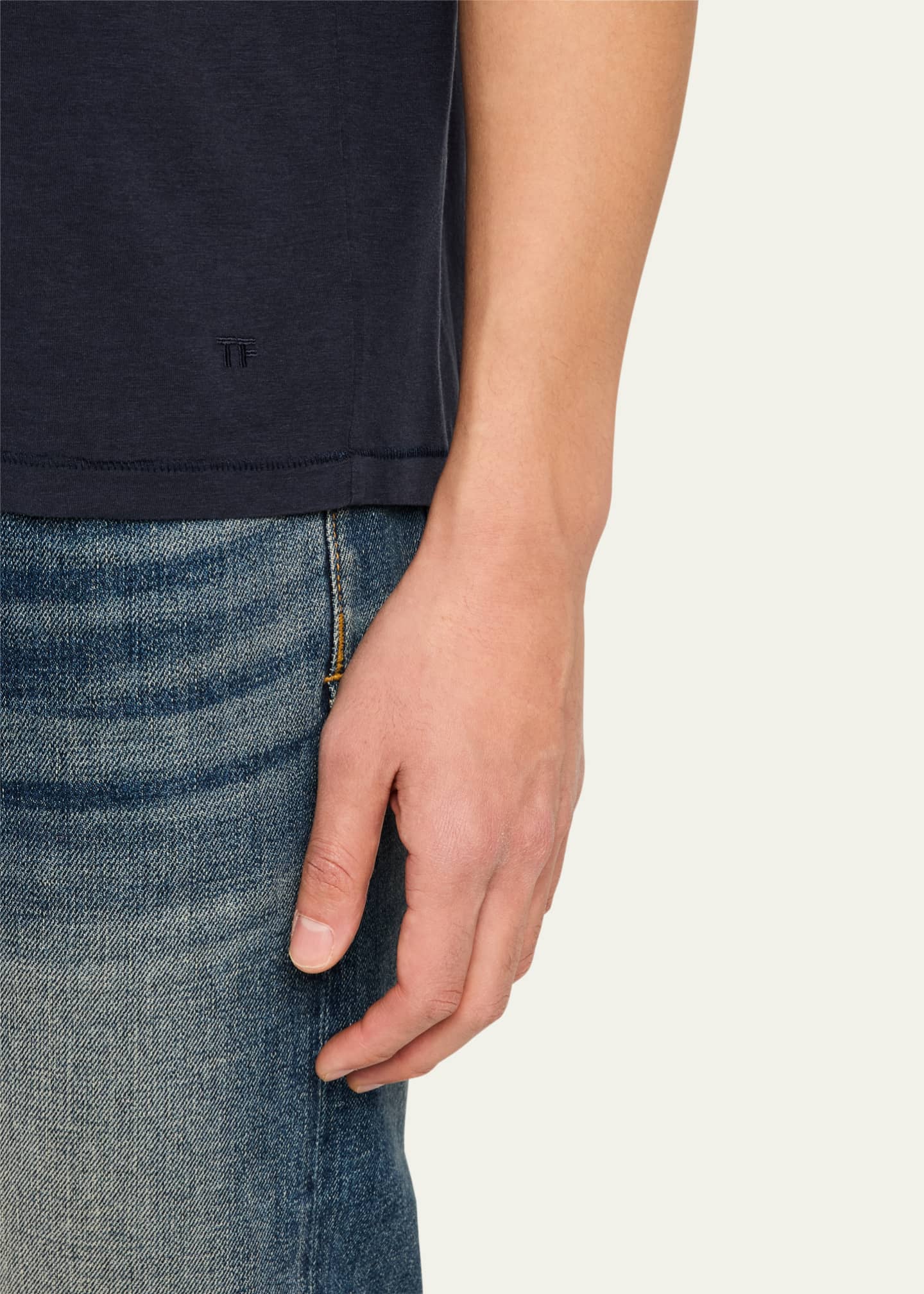 TOM FORD Men's Lyocell-Cotton Crewneck T-Shirt Image 5 of 5