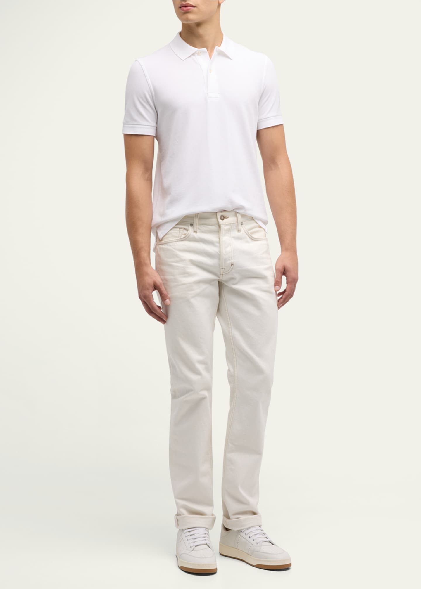 TOM FORD Men's Cotton Pique Polo Shirt Image 2 of 5