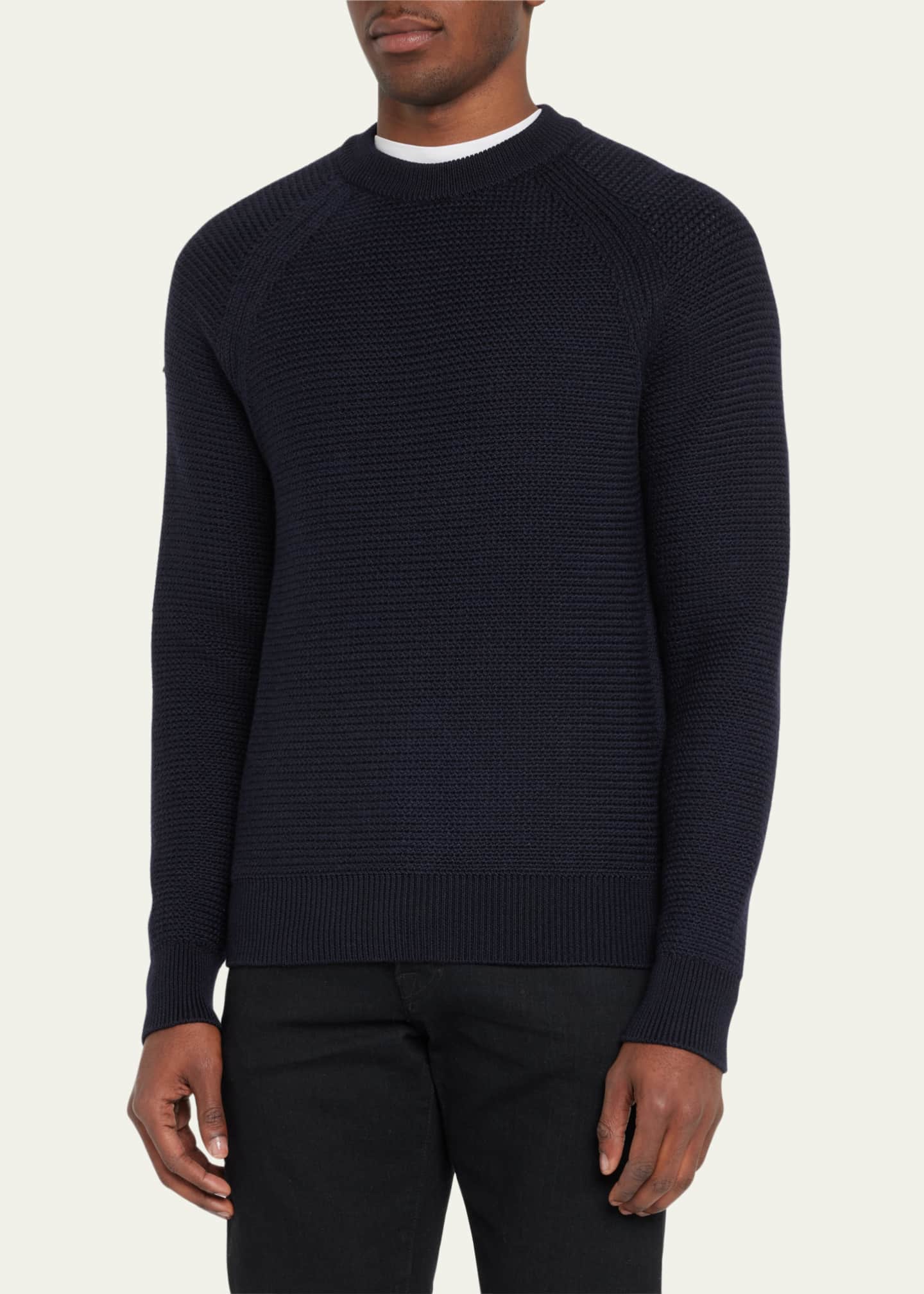 TOM FORD Men's Wool-Silk Knit Crewneck Sweater - Bergdorf Goodman