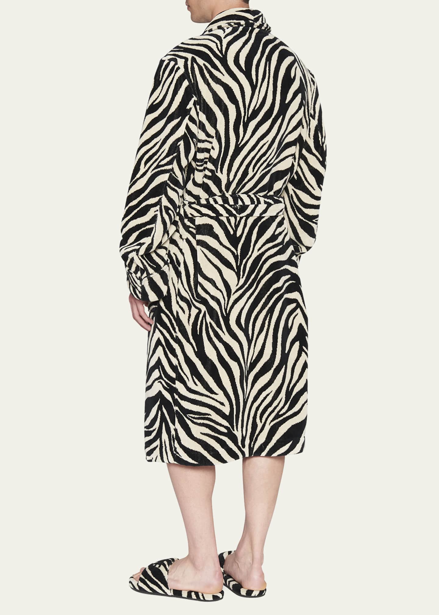 TOM FORD Men's Cotton Zebra-Print Robe - Bergdorf Goodman