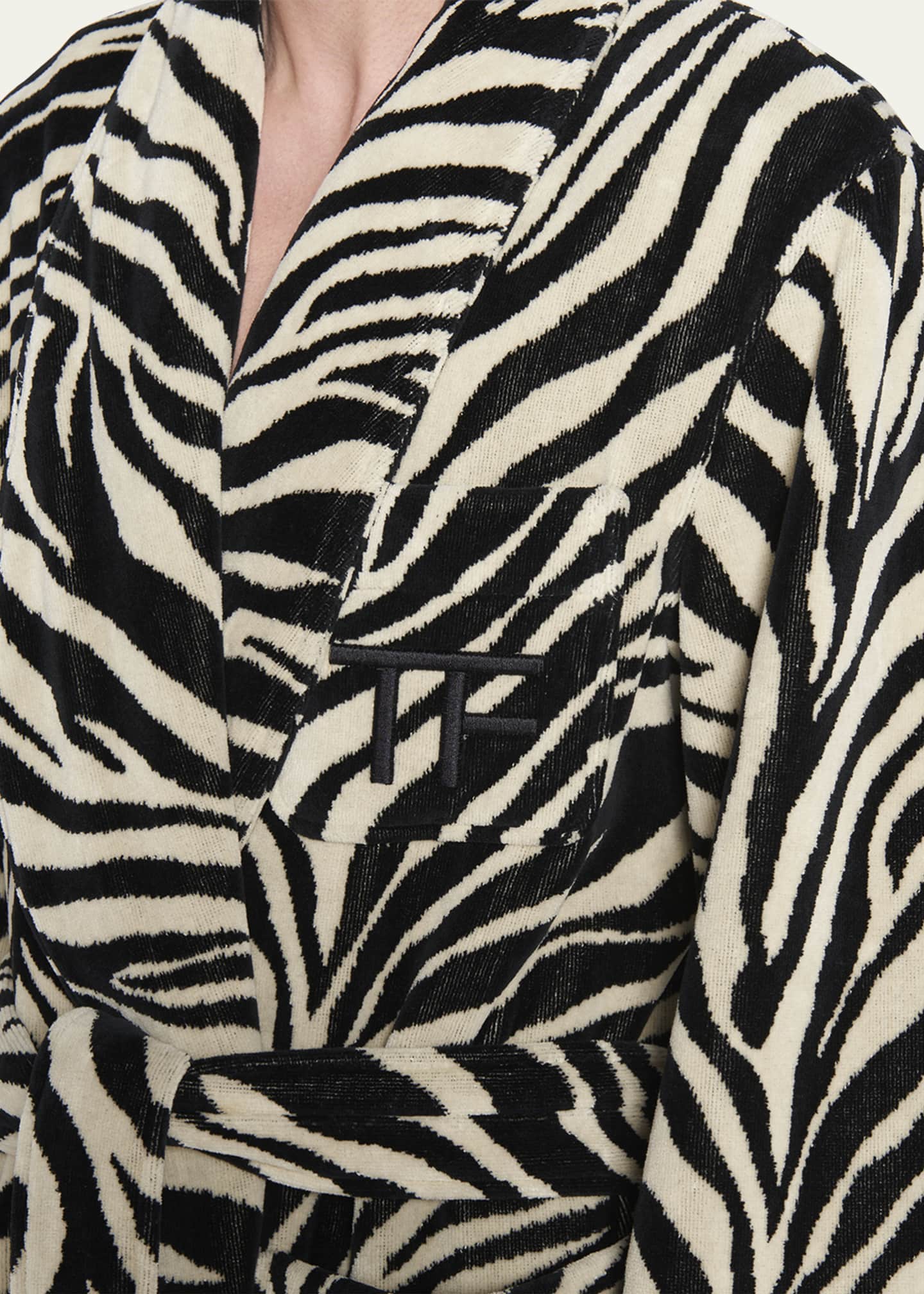 TOM FORD Men's Cotton ZebraPrint Robe Bergdorf Goodman