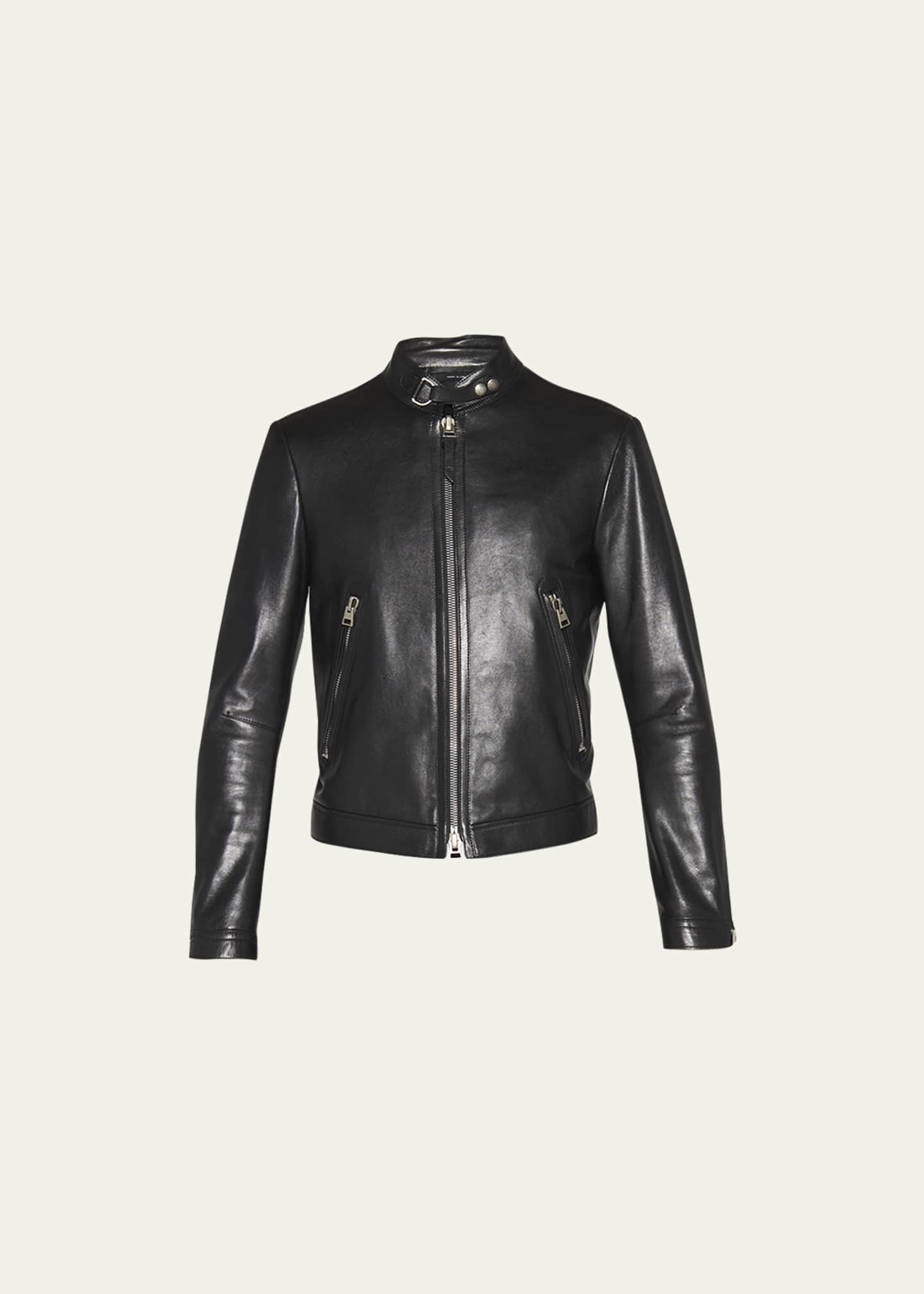 TOM FORD - I designed this black leather motorcycle jacket for my