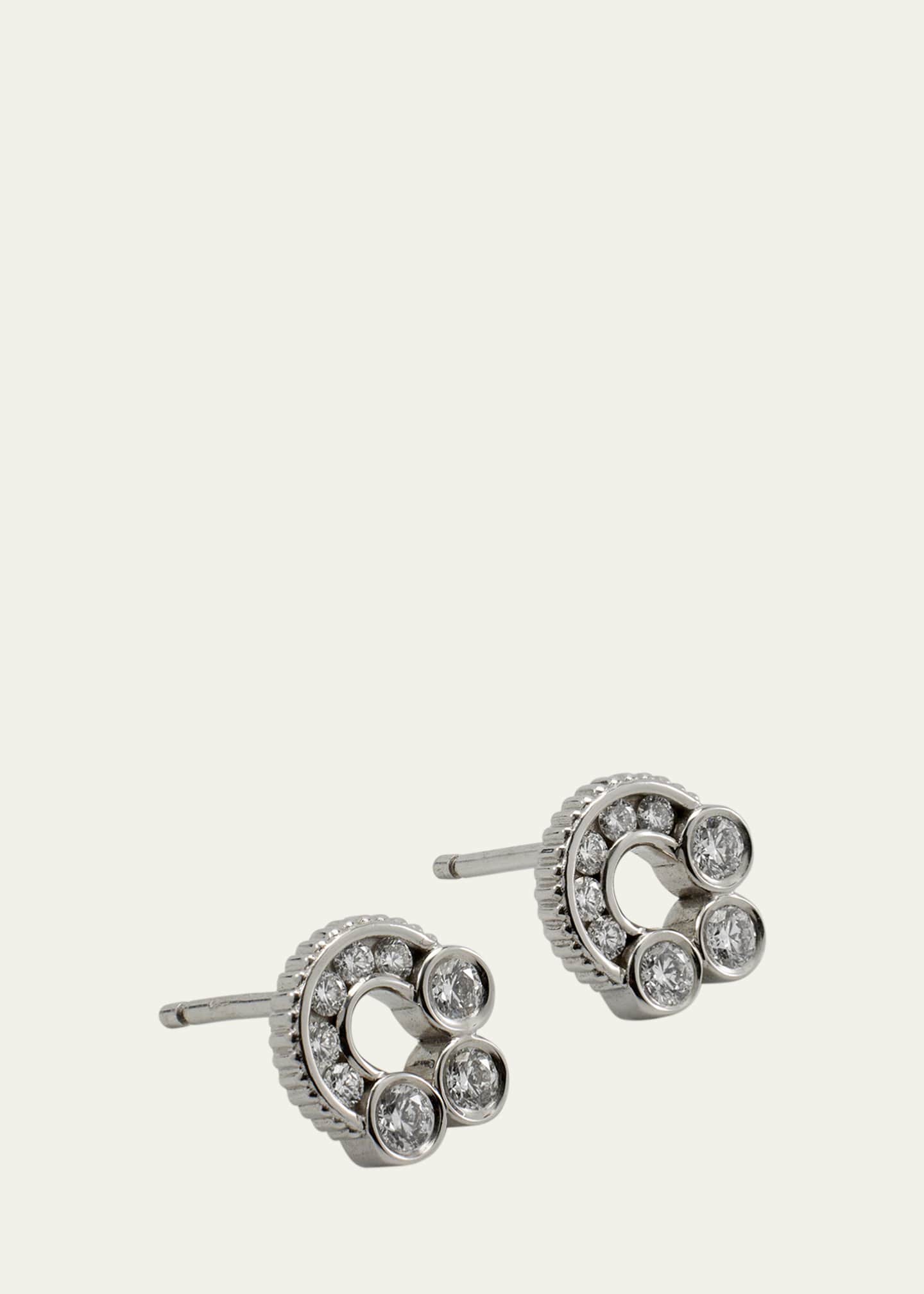 Viltier Magnetic Diamond Stud Earrings in White Gold Image 3 of 4