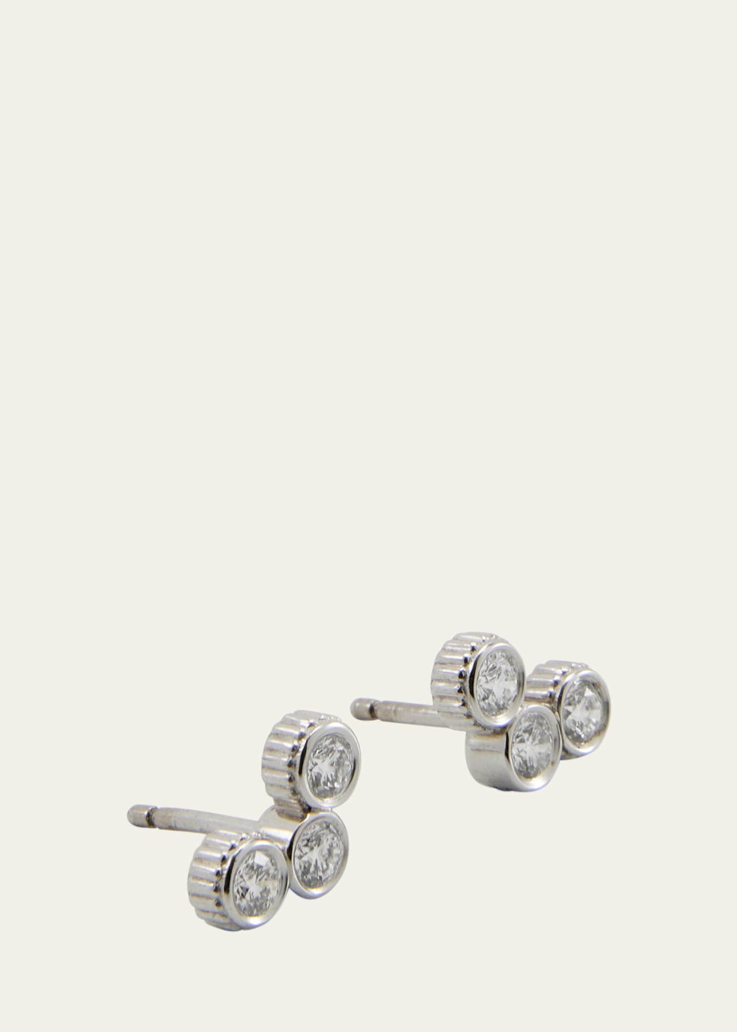 Viltier Clique Stud Earrings with Diamonds in White Gold Image 3 of 4