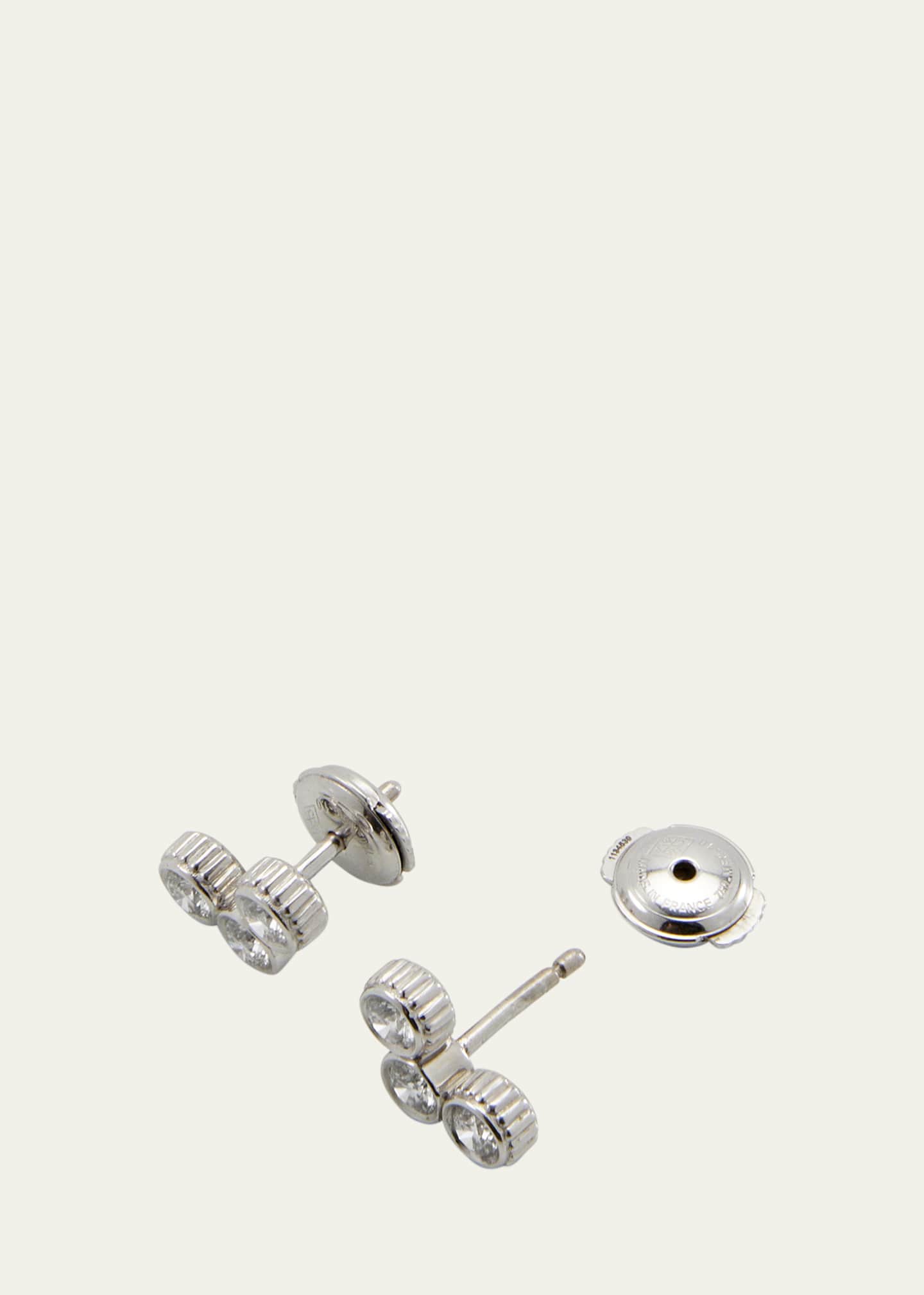 Viltier Clique Stud Earrings with Diamonds in White Gold Image 4 of 4