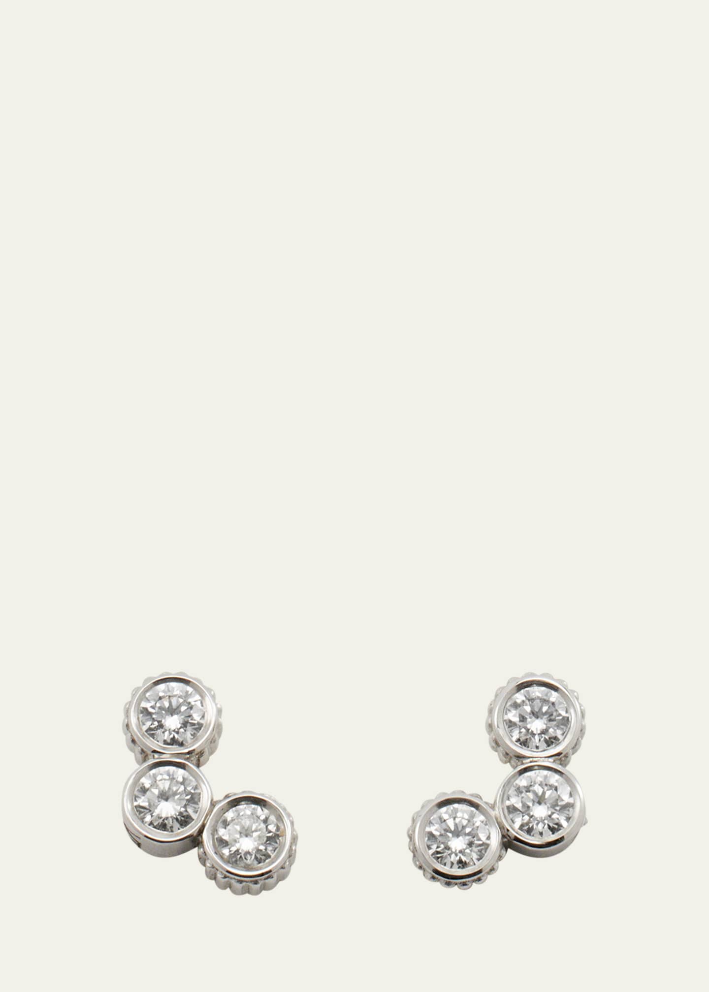 Viltier Clique Stud Earrings with Diamonds in White Gold Image 1 of 4