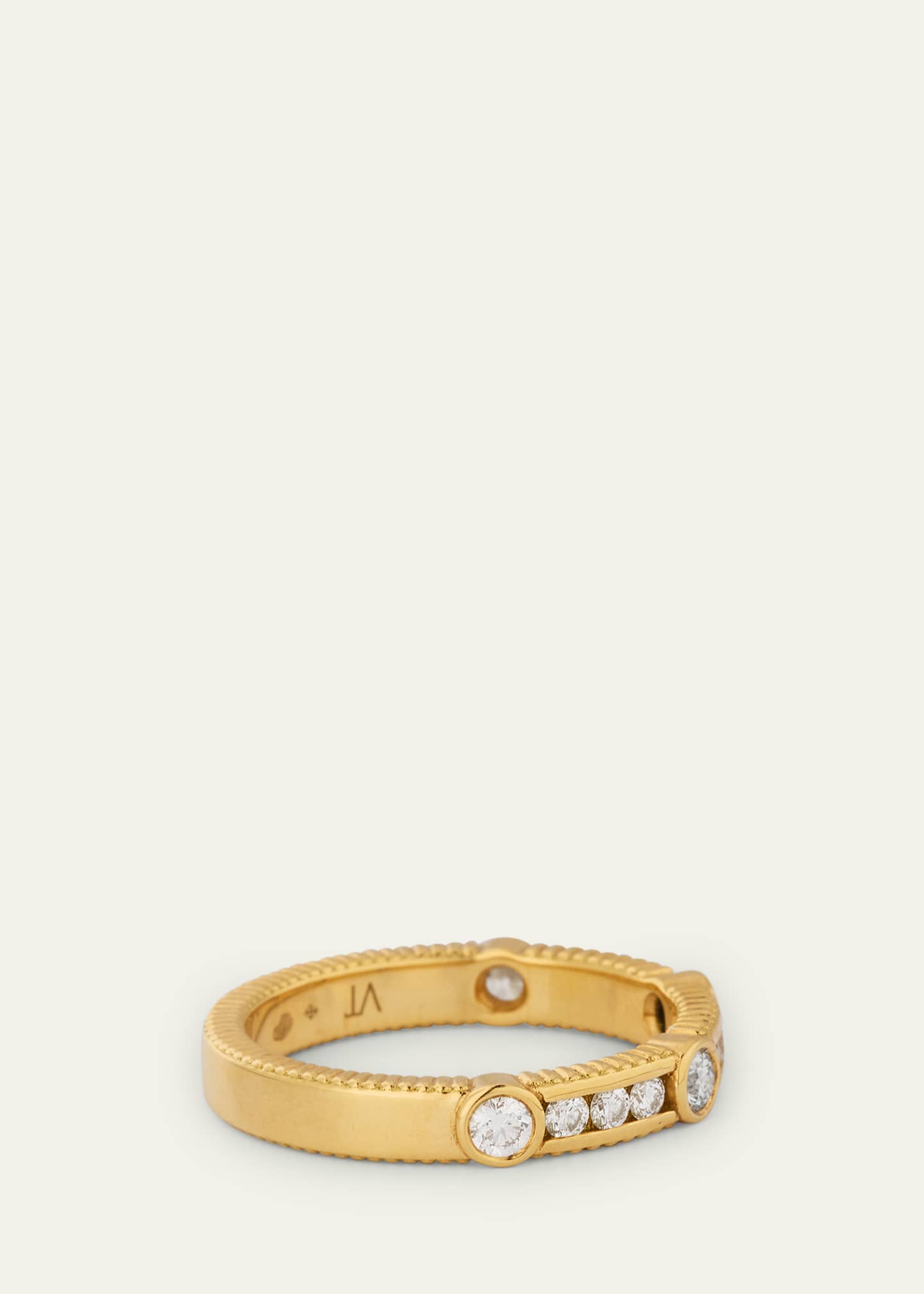 Viltier 18K Yellow Gold Diamond Channel Ring Image 3 of 3