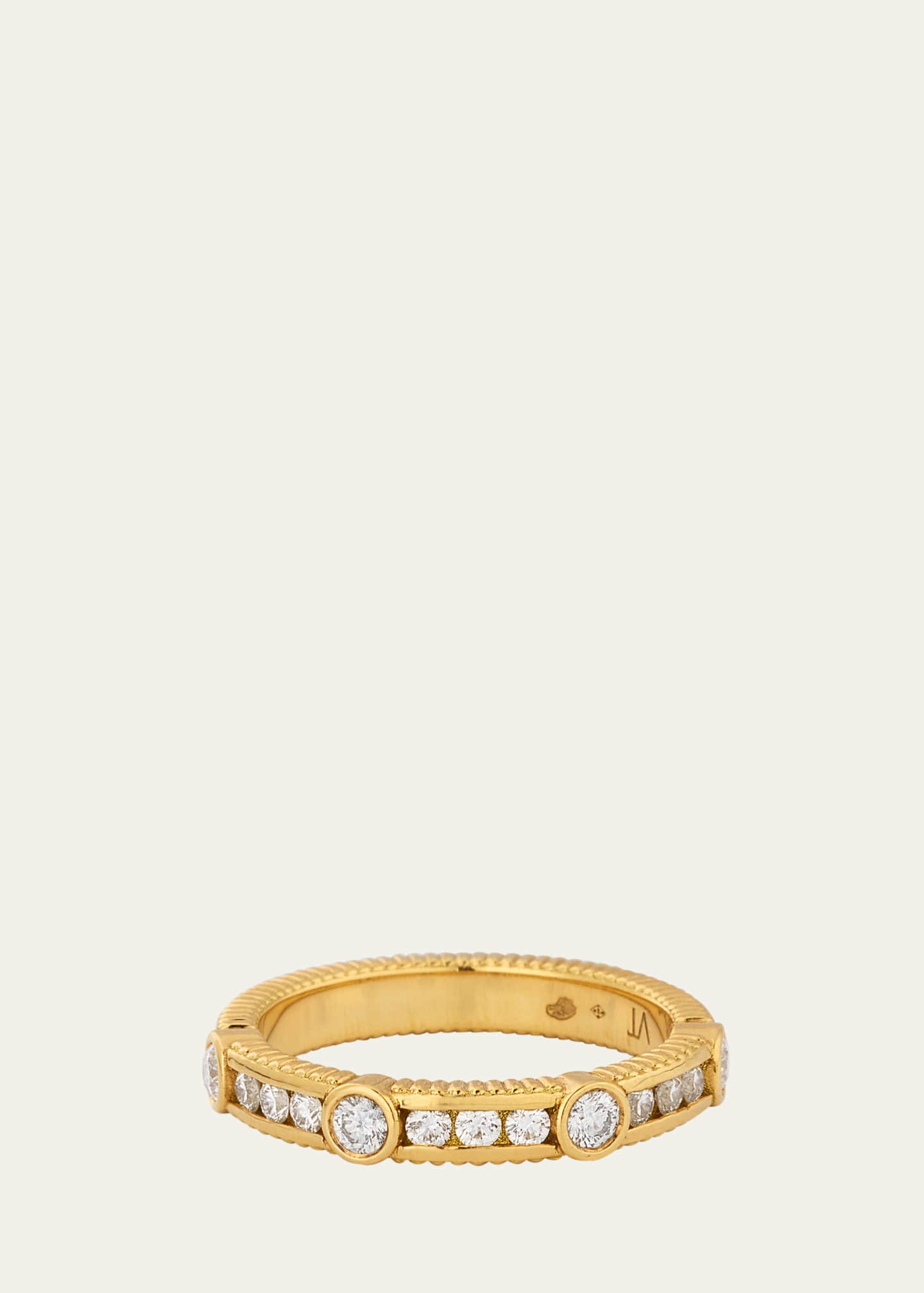 Viltier 18K Yellow Gold Diamond Channel Ring Image 1 of 3
