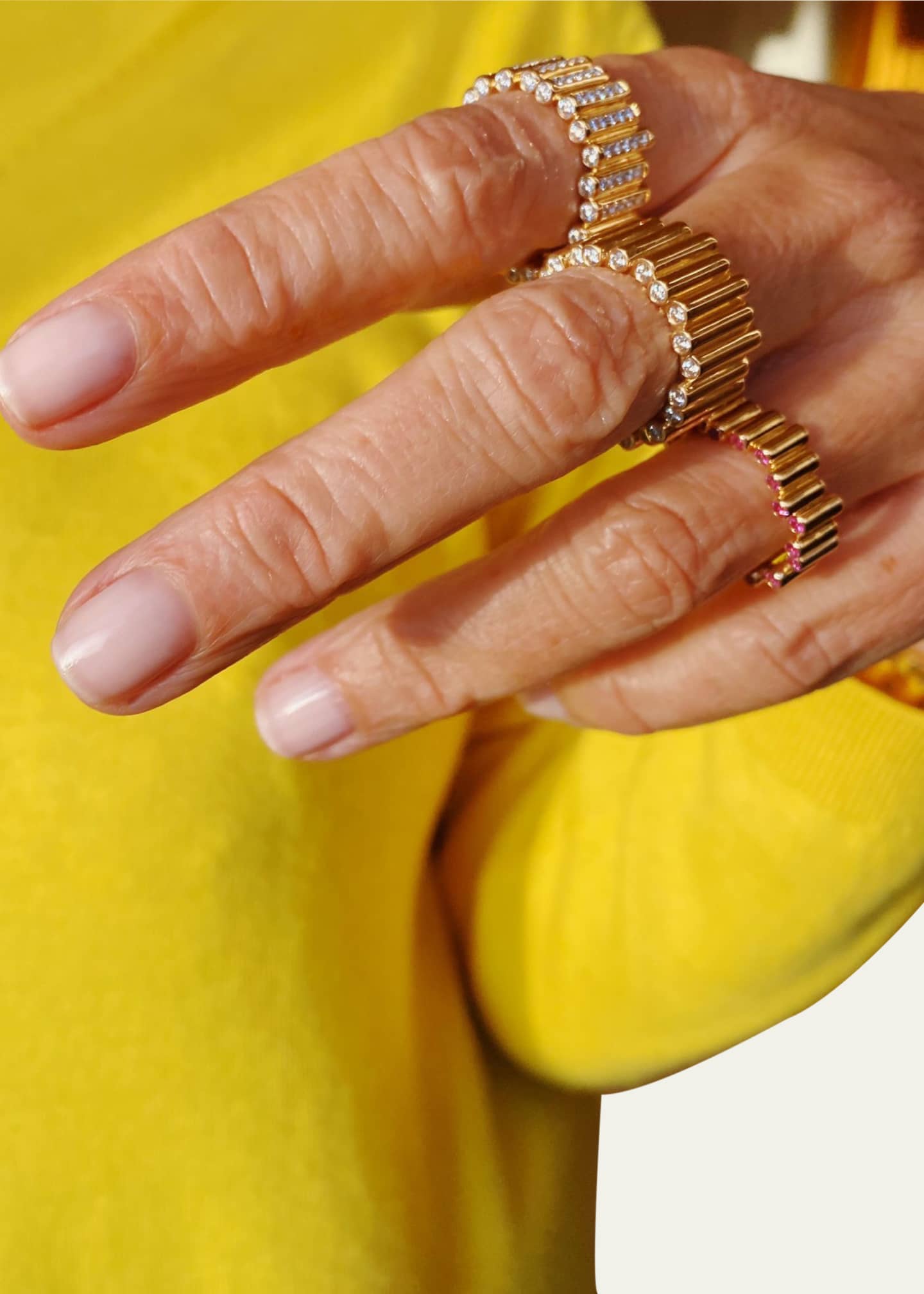 Viltier Edge Large Ring with Diamonds Image 2 of 3