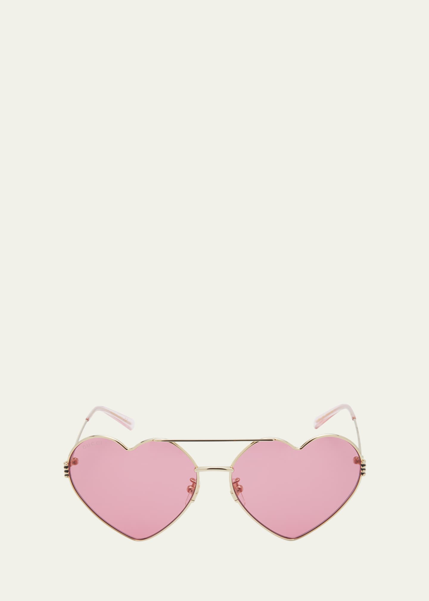 Gucci GG Heart-Shaped Metal Aviator Sunglasses - Bergdorf