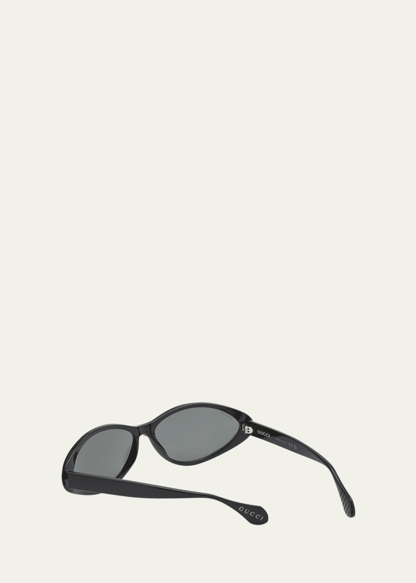 Gucci Monochrome Oval Acetate Sunglasses Image 3 of 5