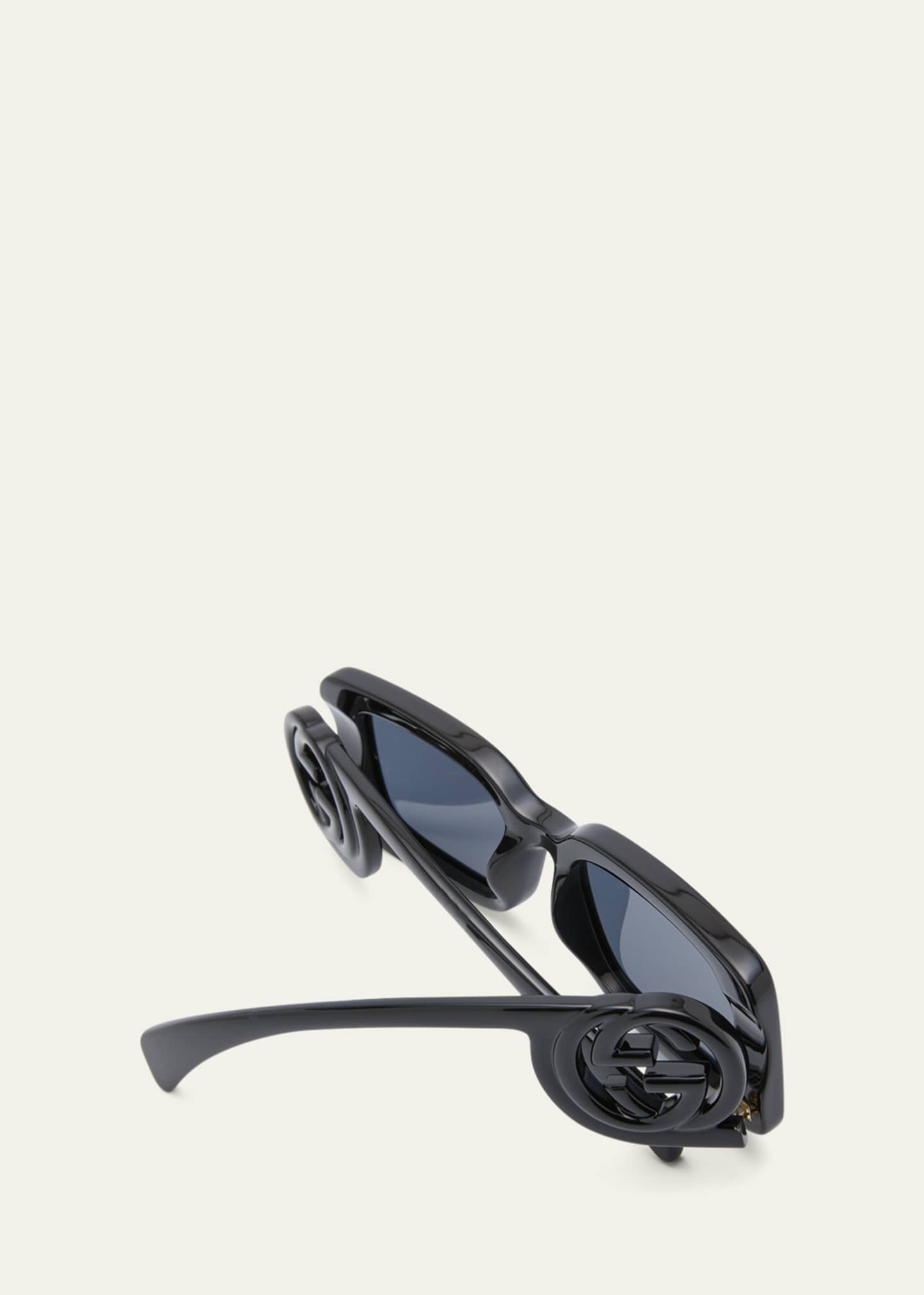 Monochrome GG Rectangle Acetate Sunglasses