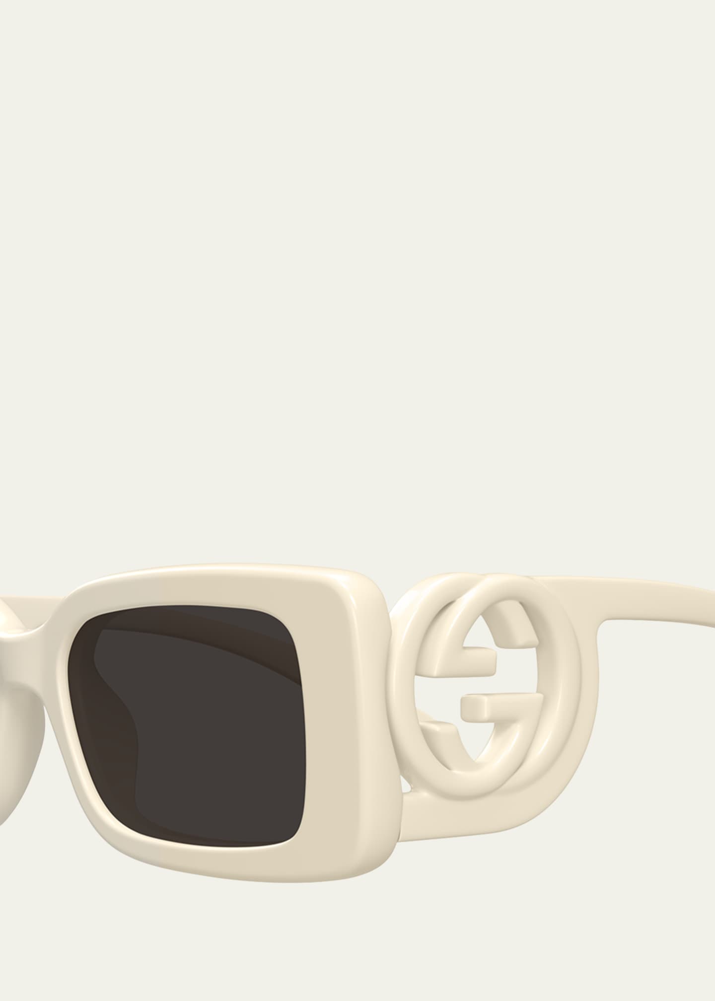 Monochrome GG Rectangle Acetate Sunglasses