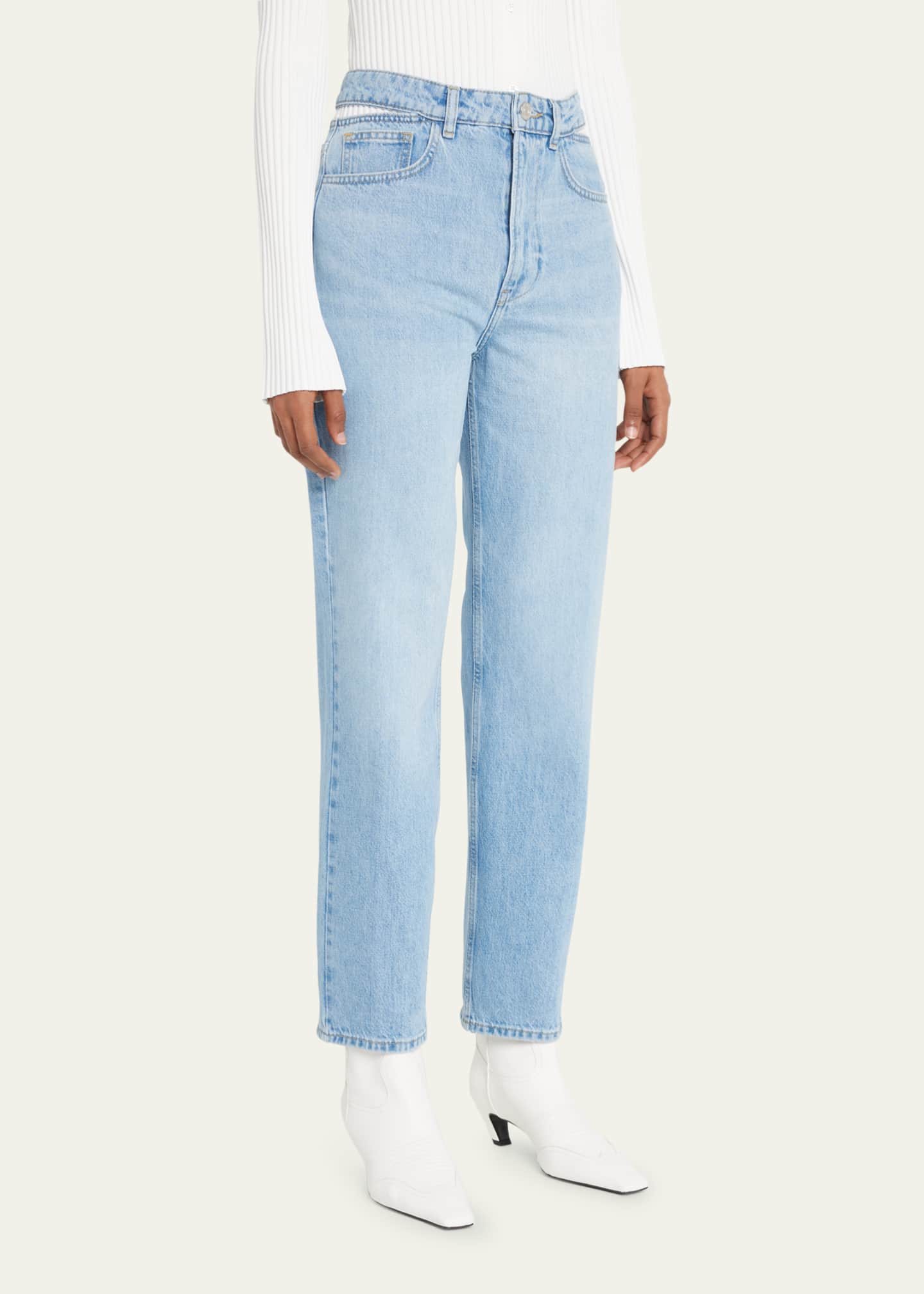 FRAME Le High N' Tight Straight Cut-Out Jeans - Bergdorf Goodman