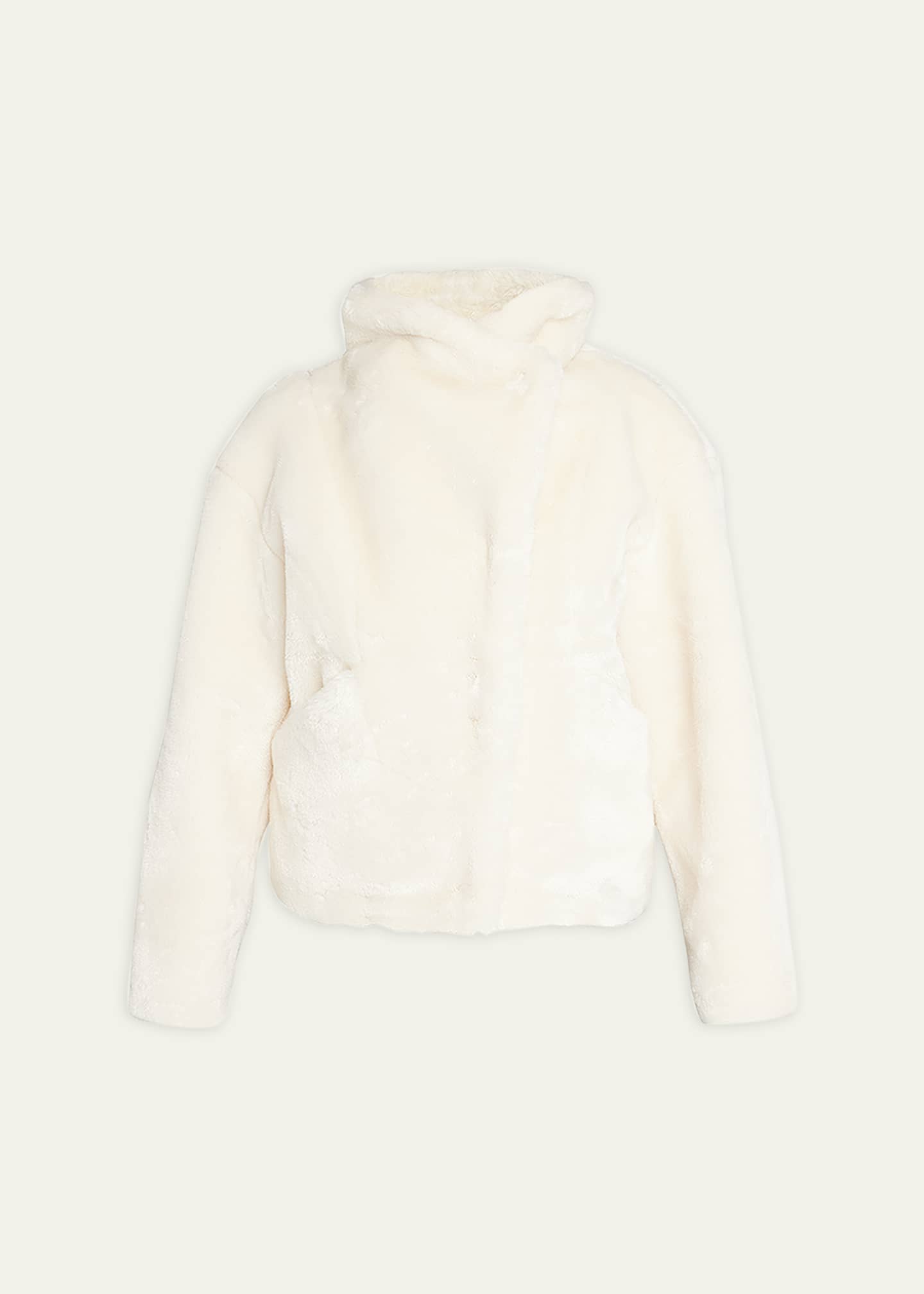 White faux fur new arrivals jacket with hood