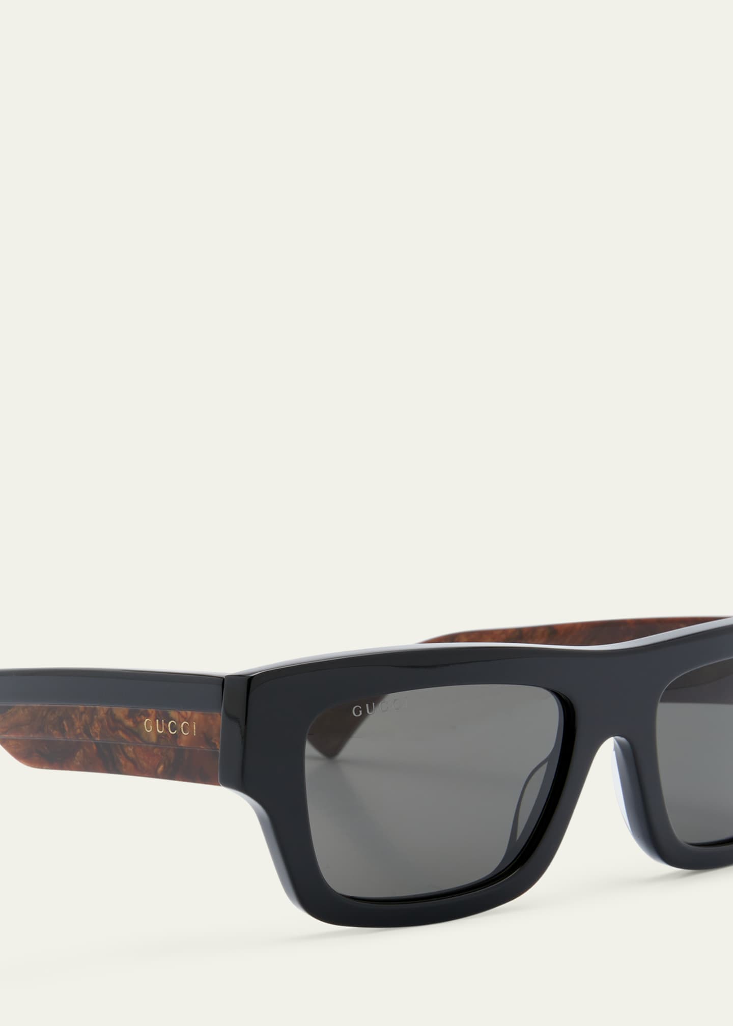 Gucci Men's Rectangle Acetate Sunglasses with Logo Bergdorf Goodman