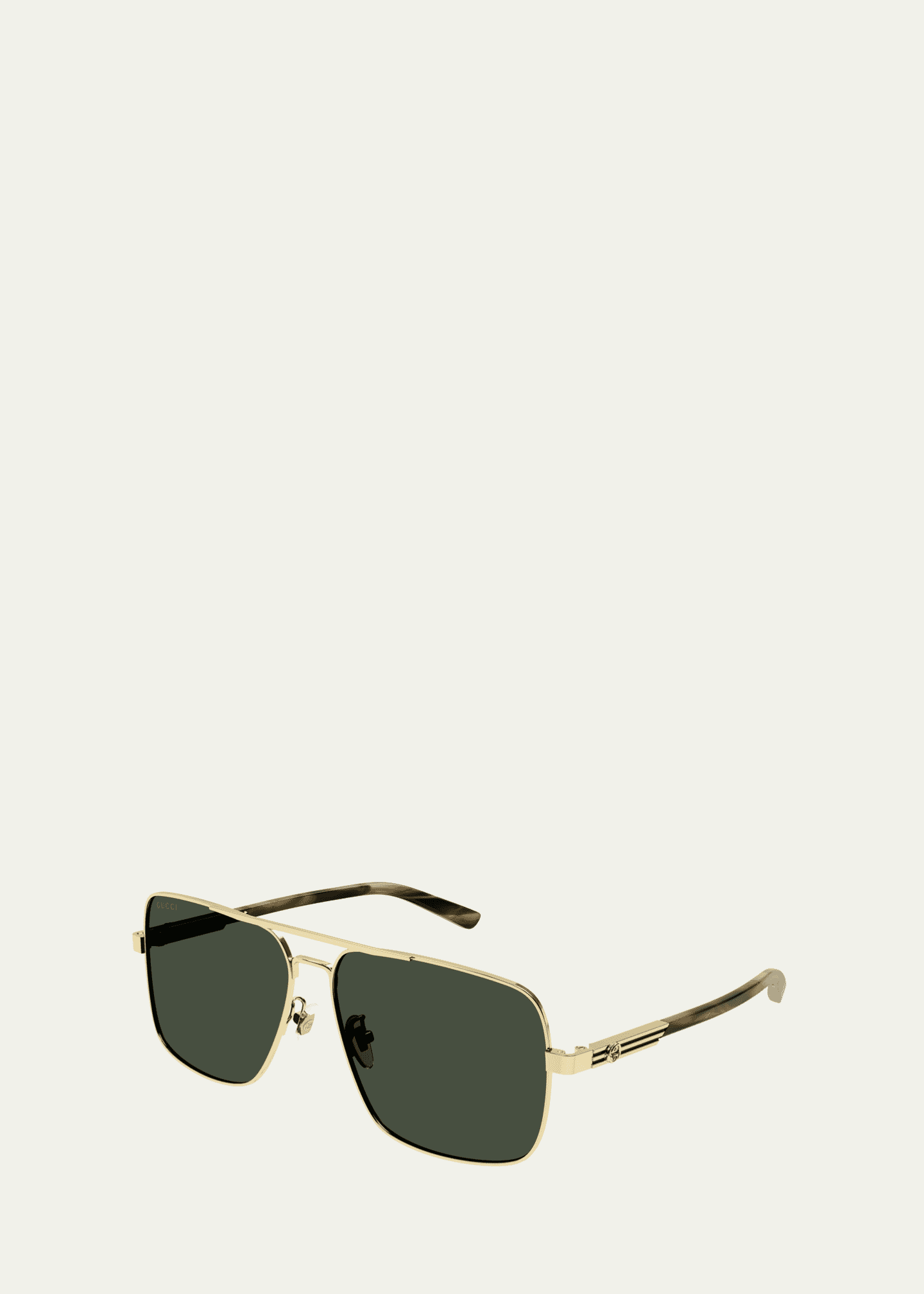 Gucci Men's Stripe Logo Metal Aviator Sunglasses Image 2 of 3