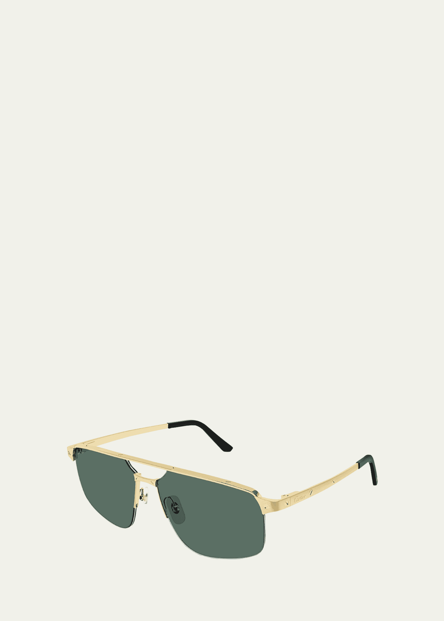 Cartier Men's Square Rimless Metal Sunglasses Image 1 of 2