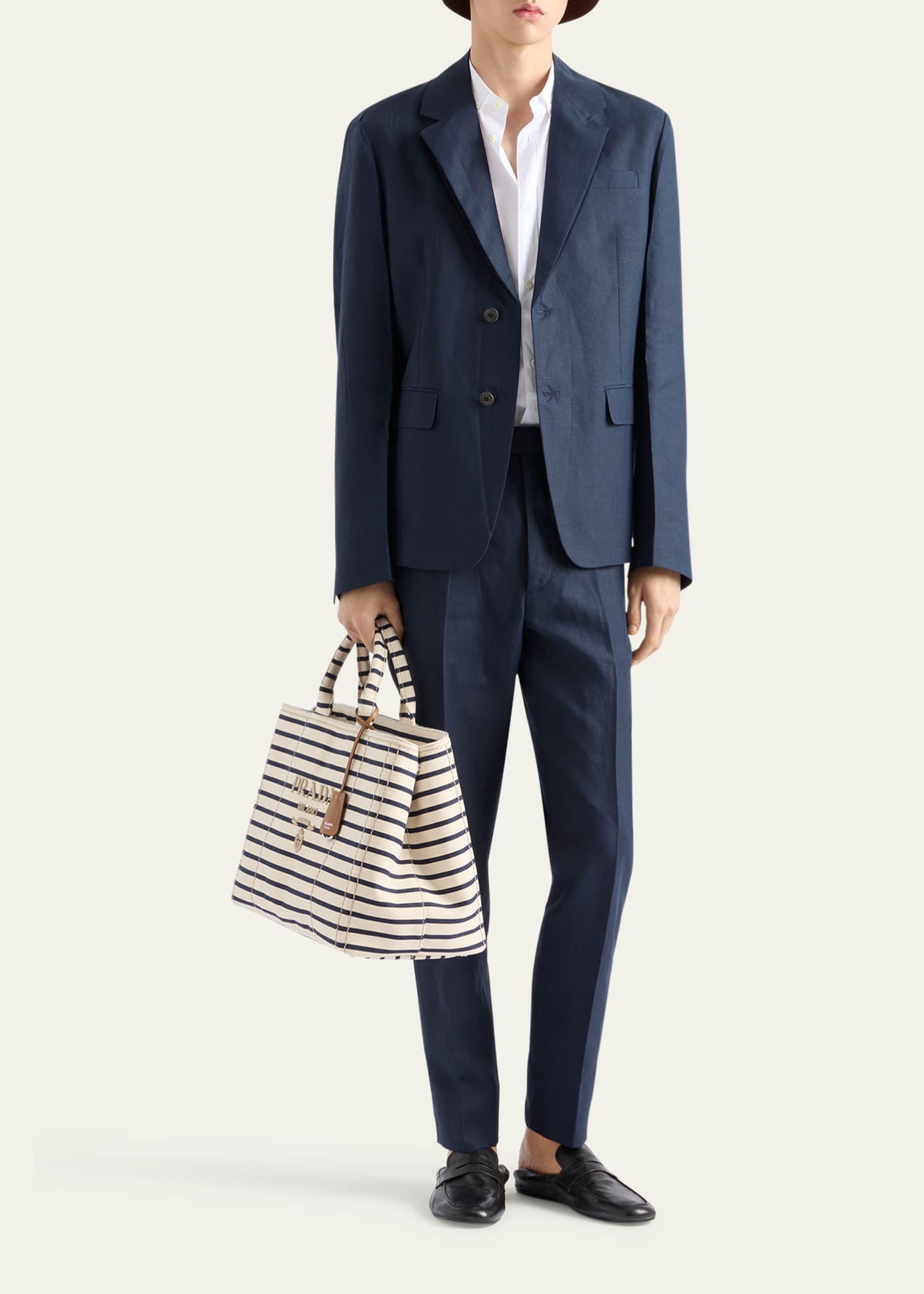 Prada Men's Solid Nailhead Pants Image 2 of 5